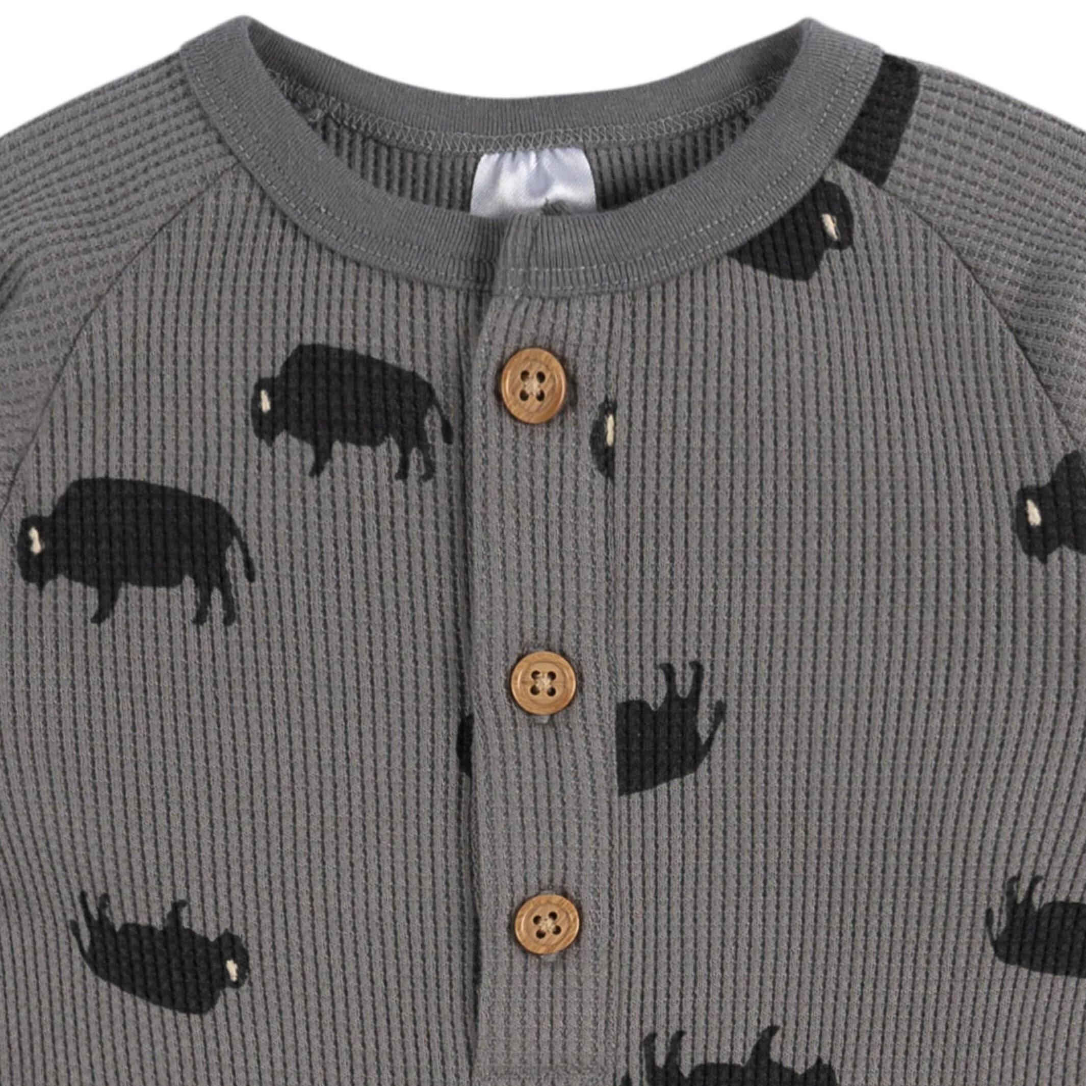 Baby Boys Buffalo Waffle Romper - Image 2