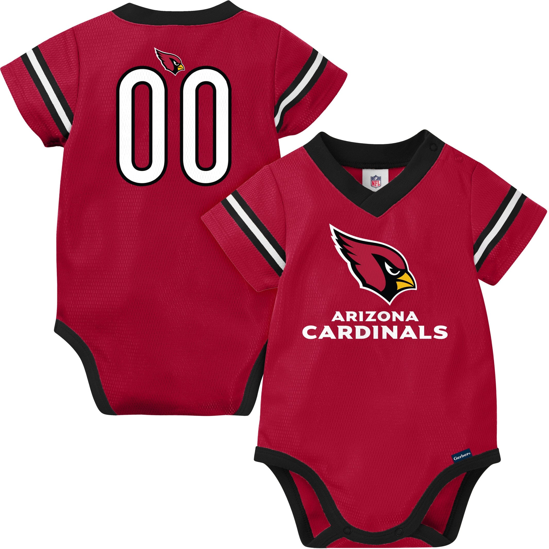 Baby Boys Arizona Cardinals Short Sleeve Jersey Bodysuit - Image 3