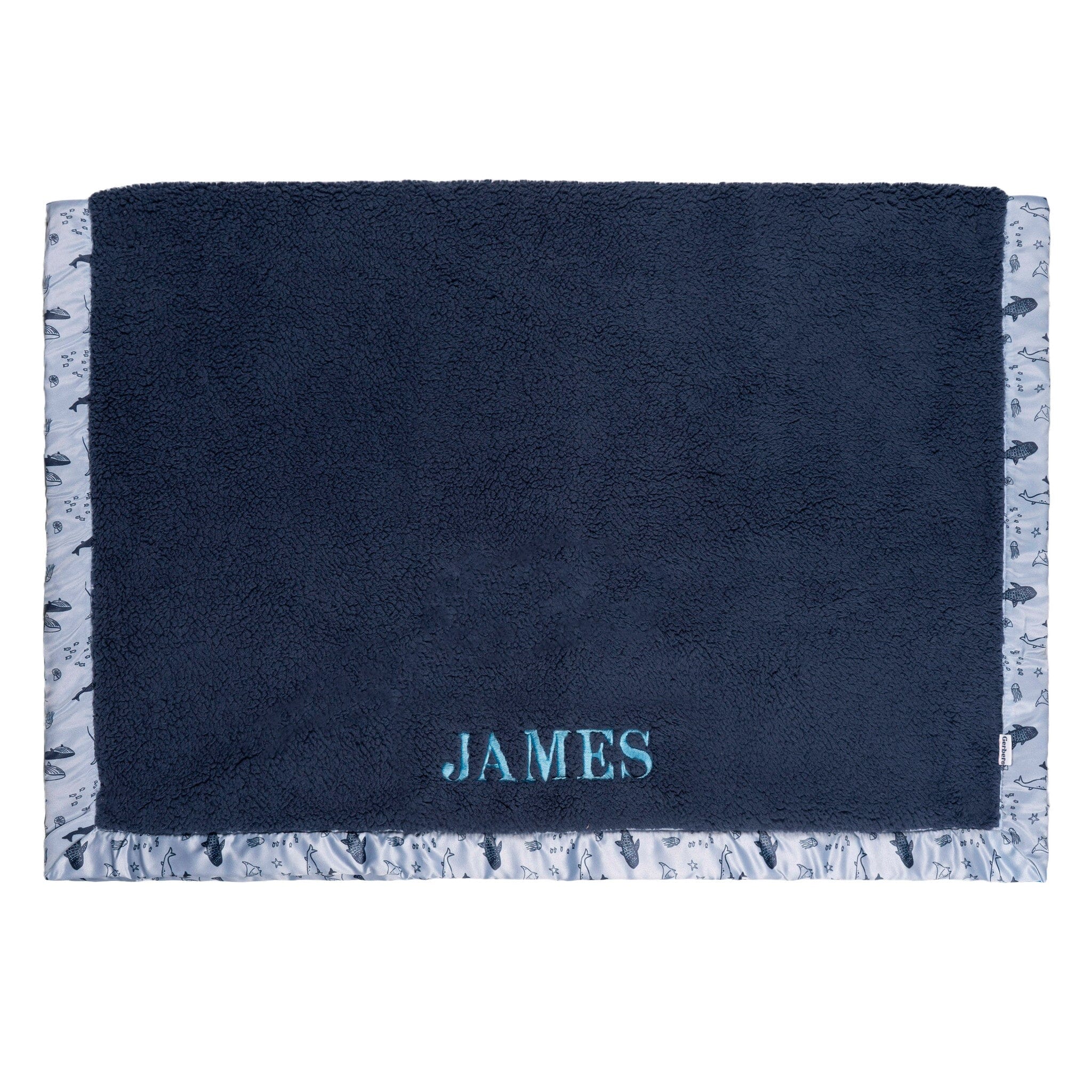 Embroidered Coastal Calm Plush Blanket
