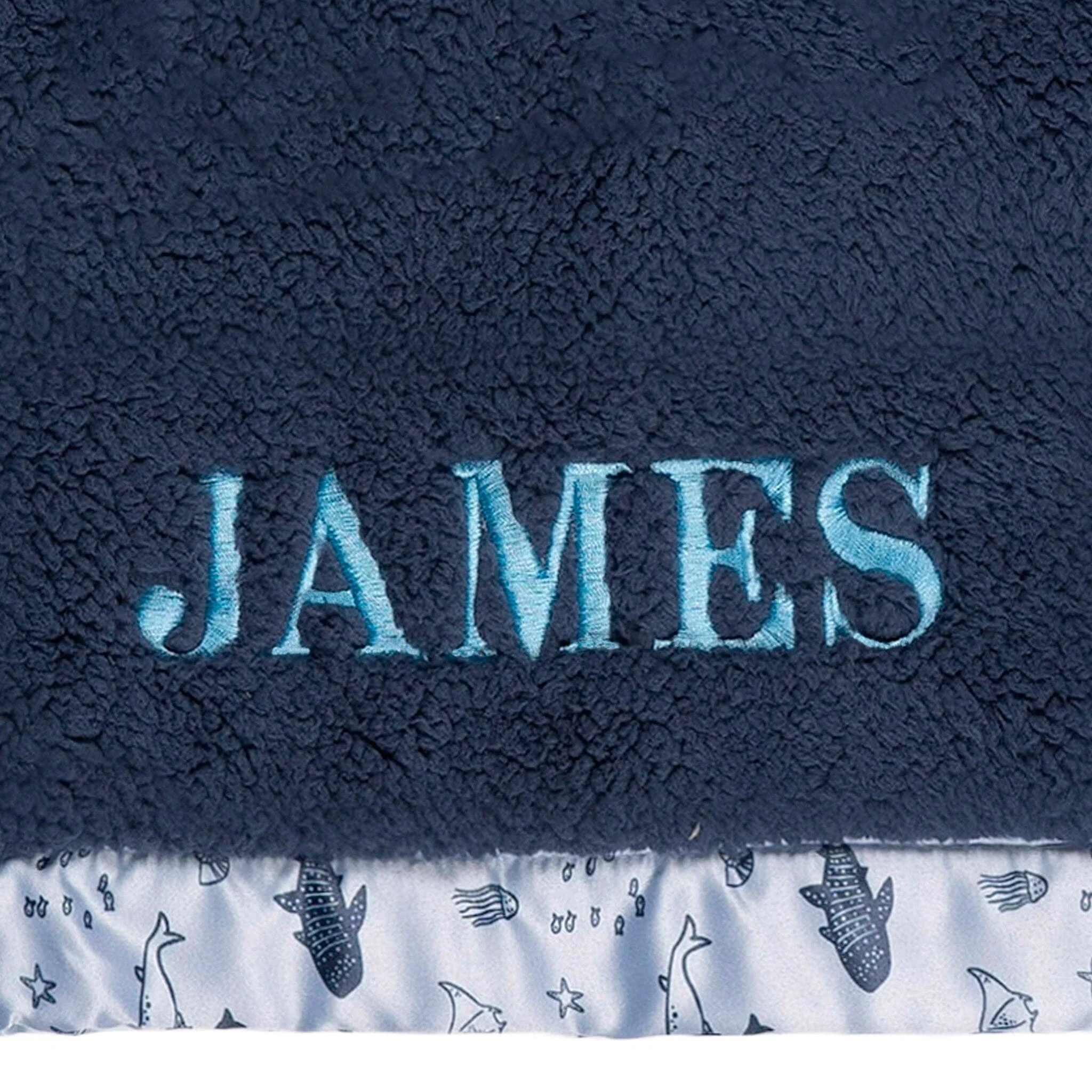 Embroidered Coastal Calm Plush Blanket - Image 2