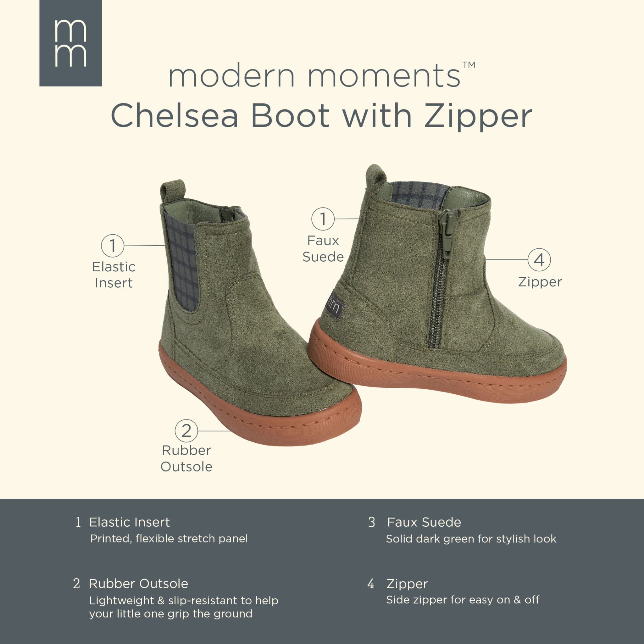 Infant & Toddler Boys Dark Green Chelsea Boot - Image 5