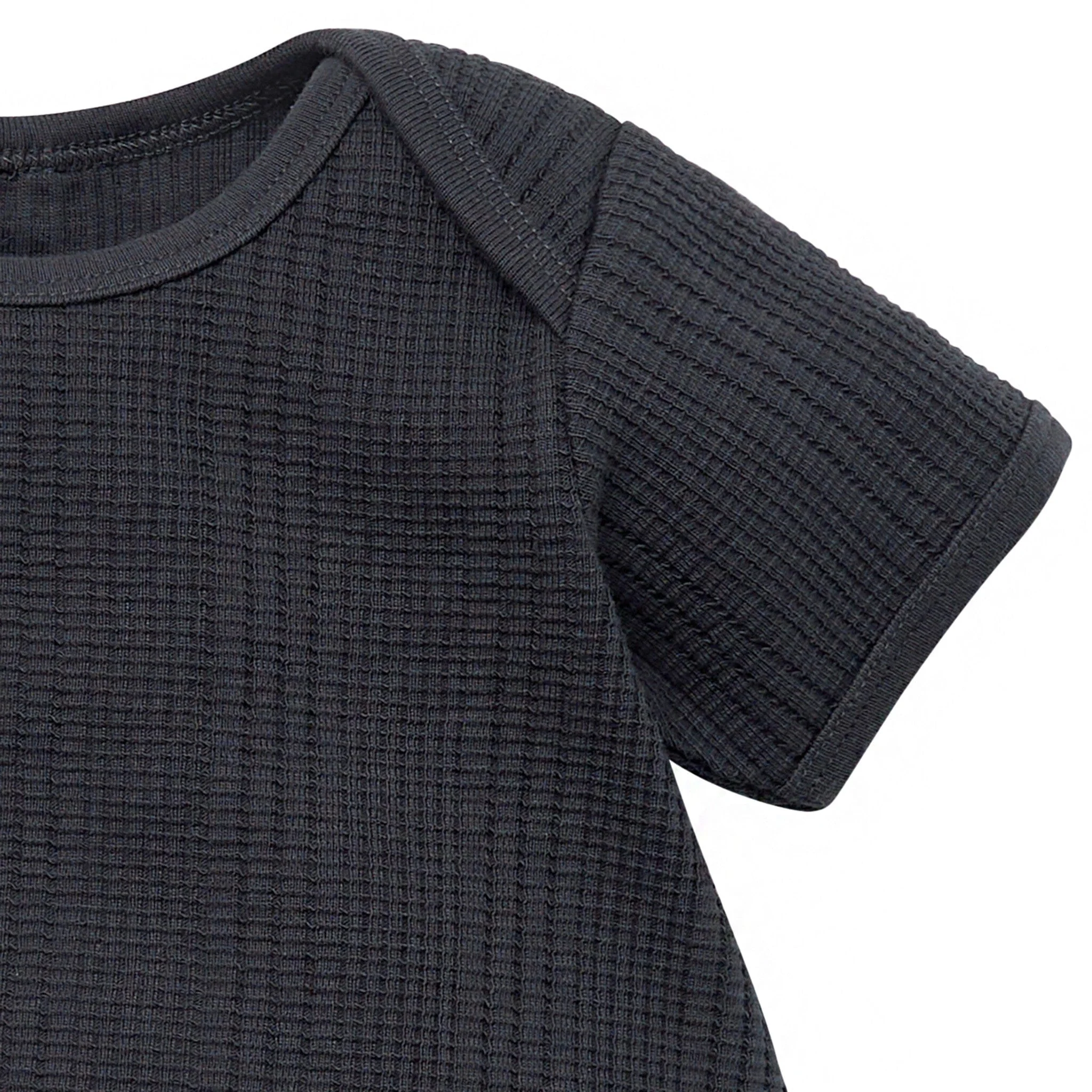Baby Neutral Dark Grey Dumpling Romper - Image 2
