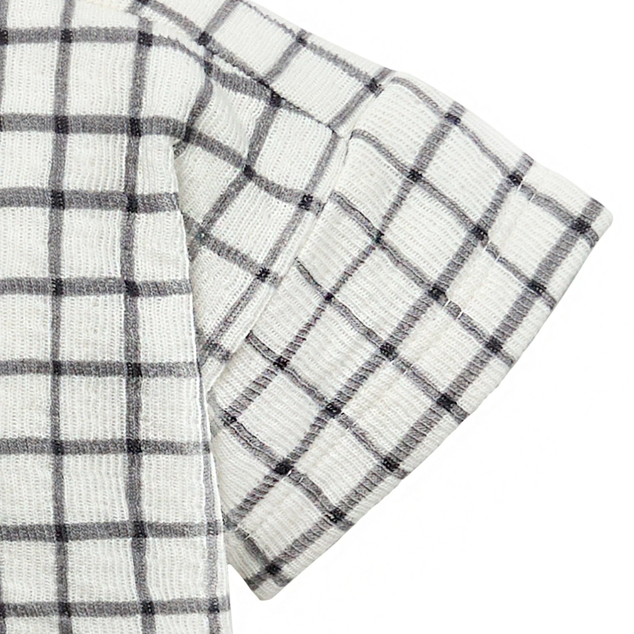 Baby Boys Grey Plaid Henley Drop Shoulder Top - Image 6