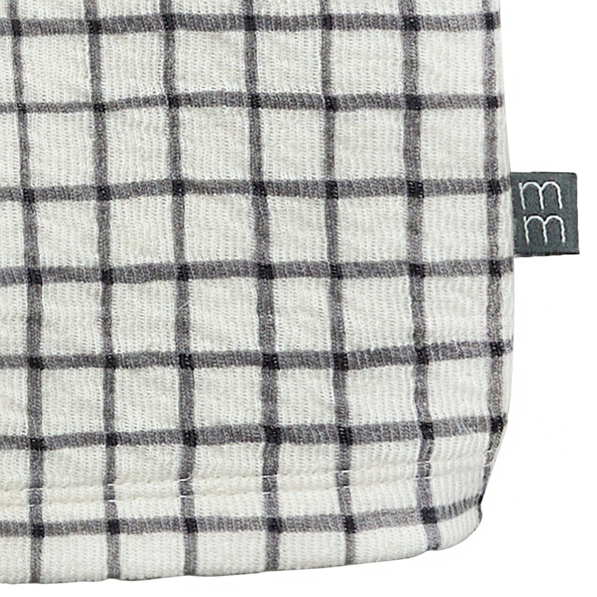 Baby Boys Grey Plaid Henley Drop Shoulder Top - Image 7