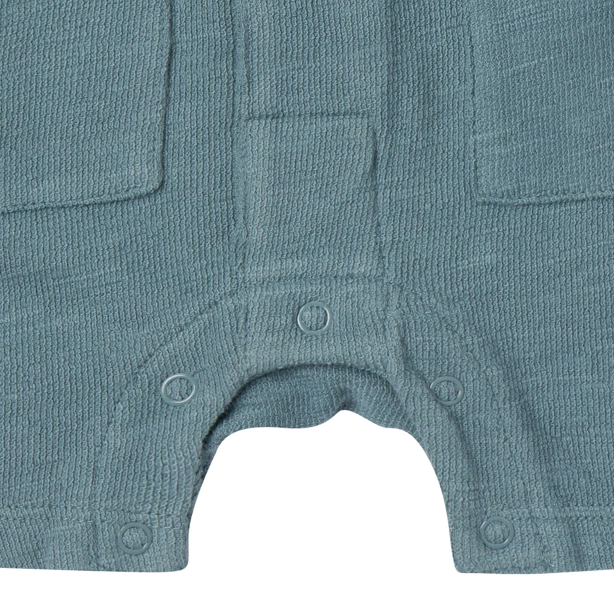 Baby Boys Teal Collared Short Sleeve Romper - Image 7