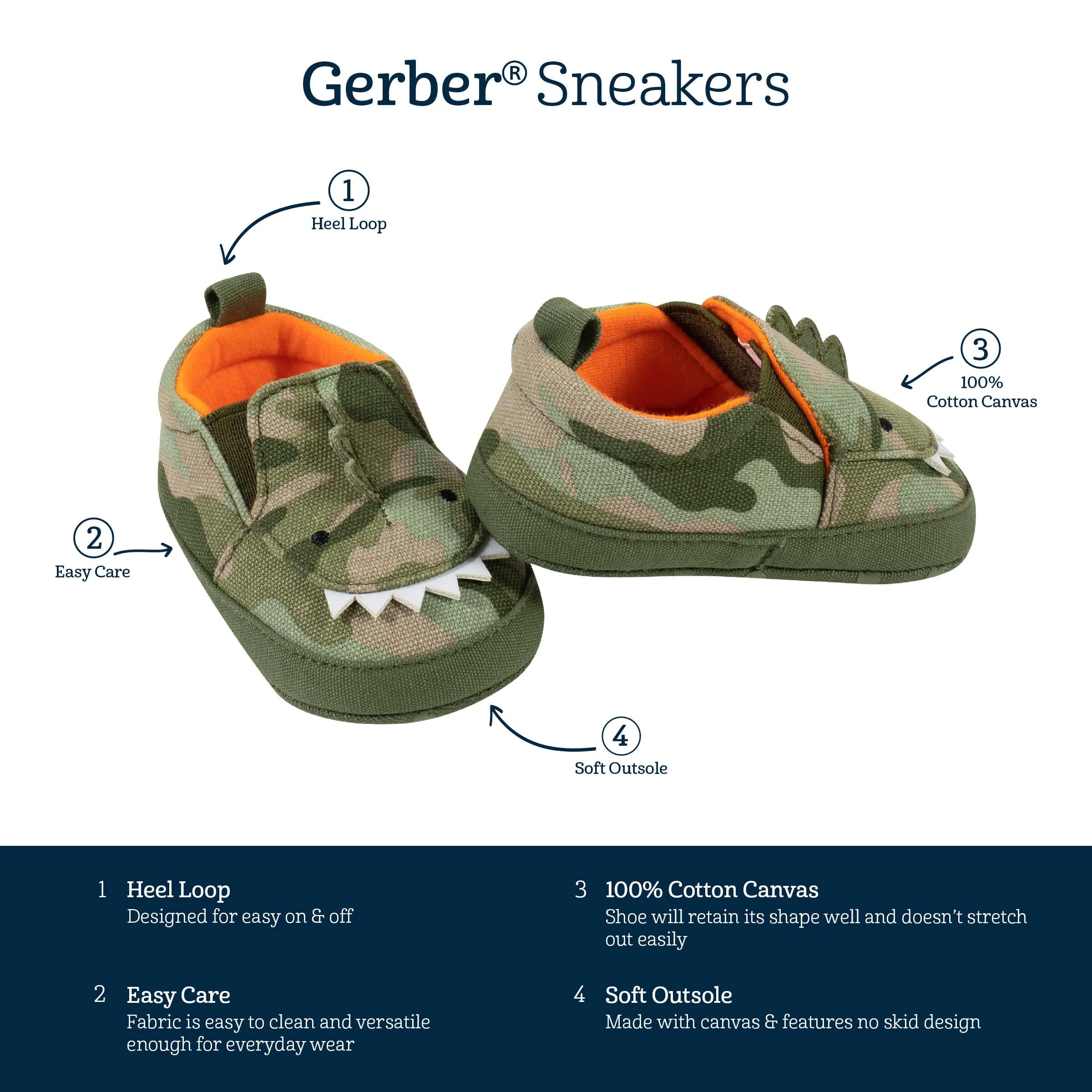 Baby Boys Camo Dinosaur Shoes, 3-6M - Image 5