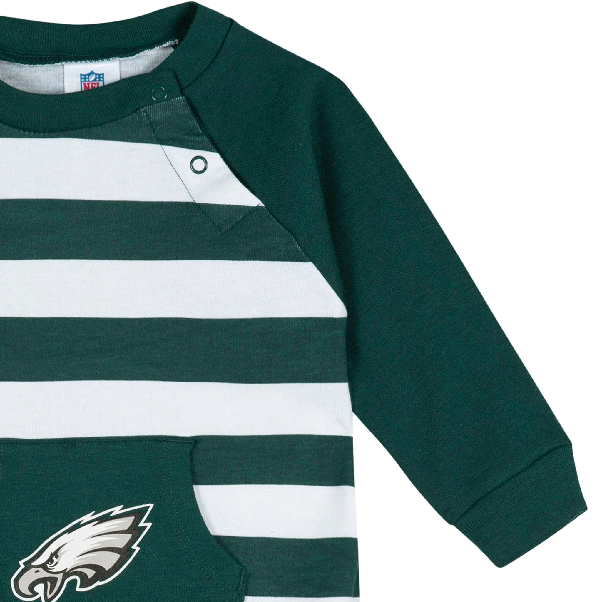 Baby Philadelphia Eagles Football Romper with Pocket - Image 2