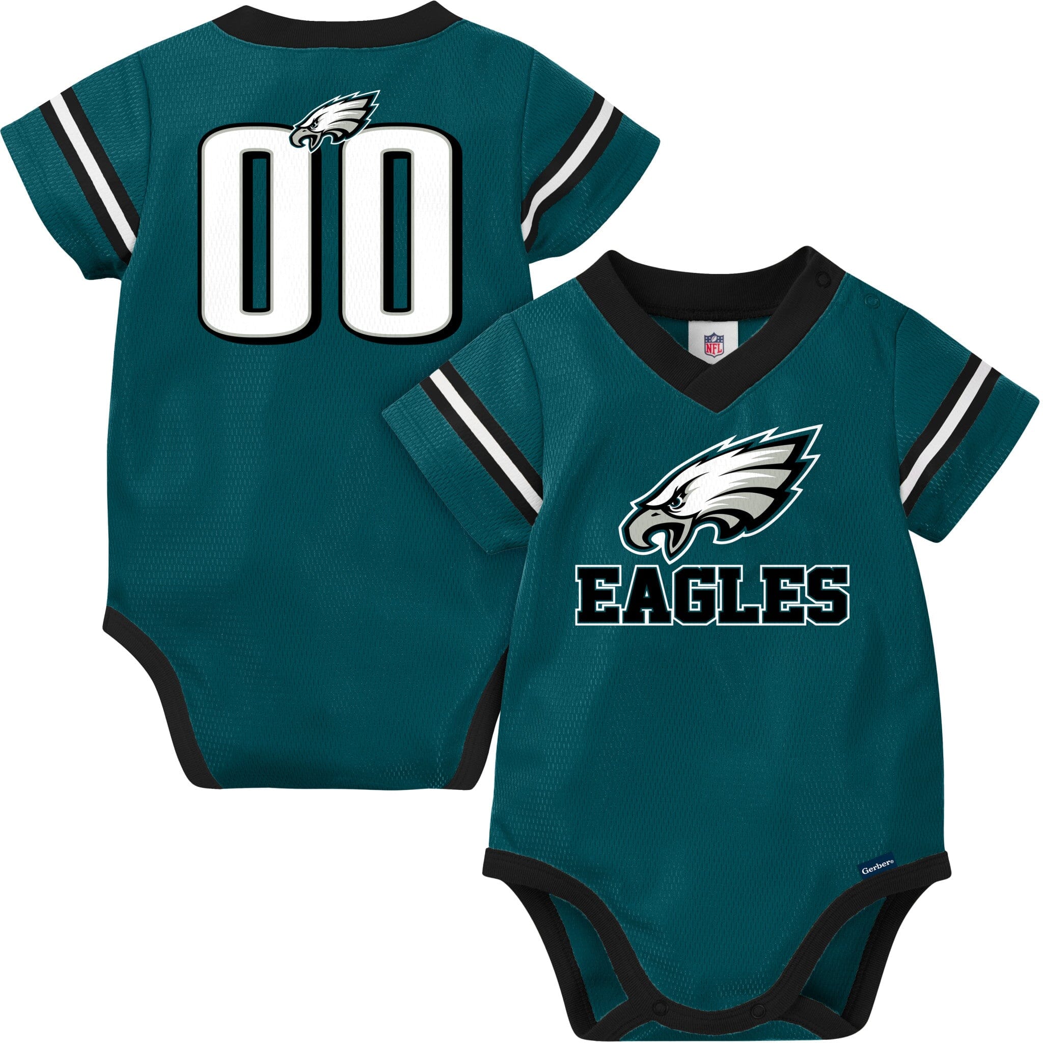Baby Boys Philadelphia Eagles Short Sleeve Jersey Bodysuit - Image 3