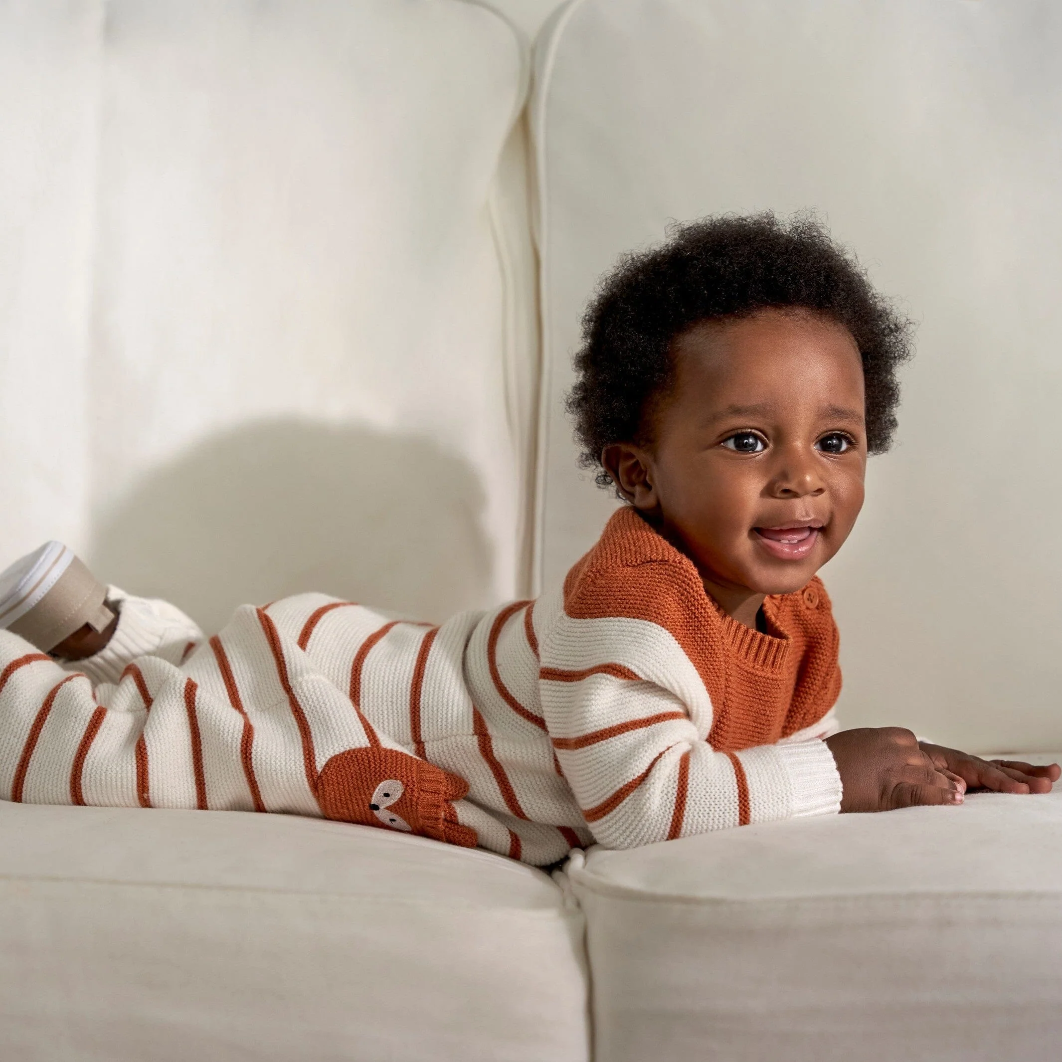 Baby Boys Fox Sweater Knit Romper - Image 3