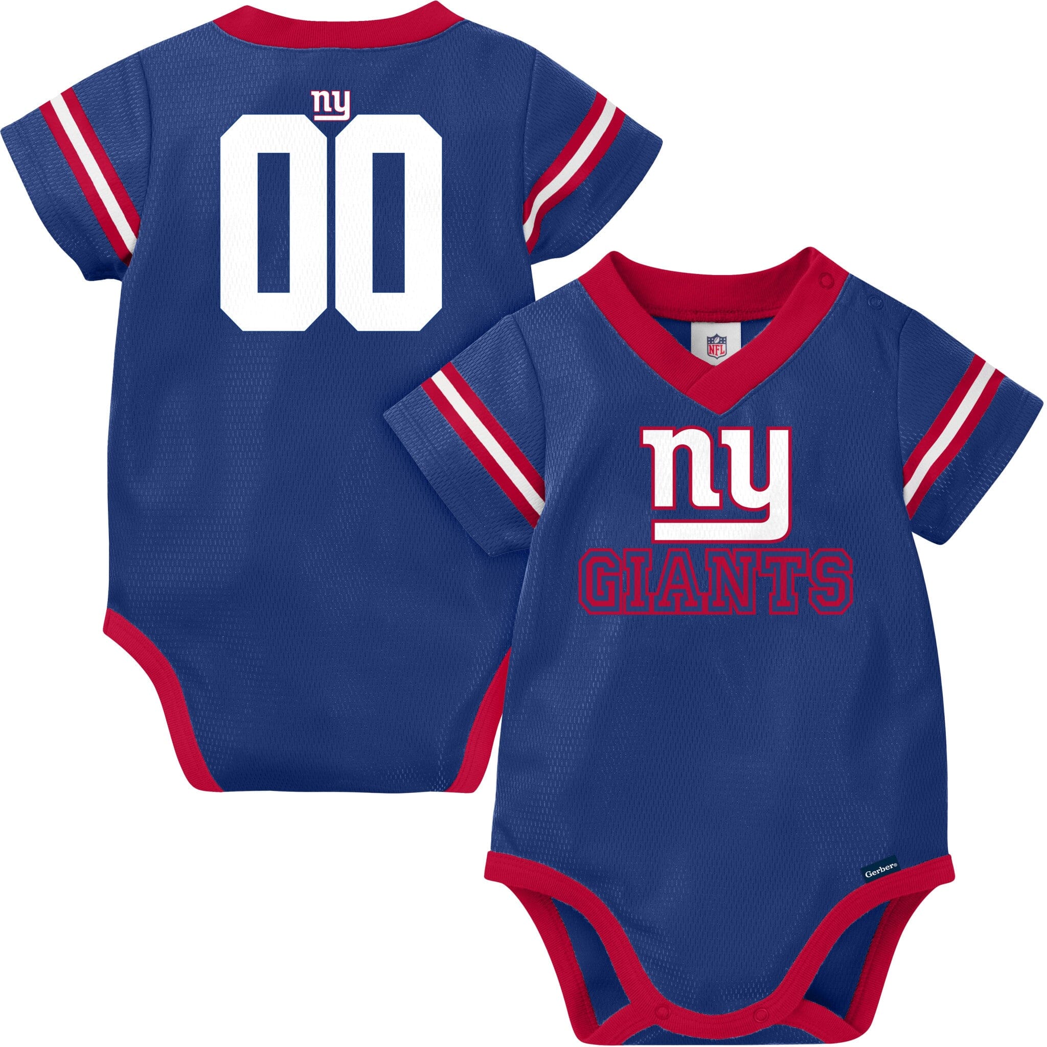 Baby Boys New York Giants Short Sleeve Jersey Bodysuit - Image 4