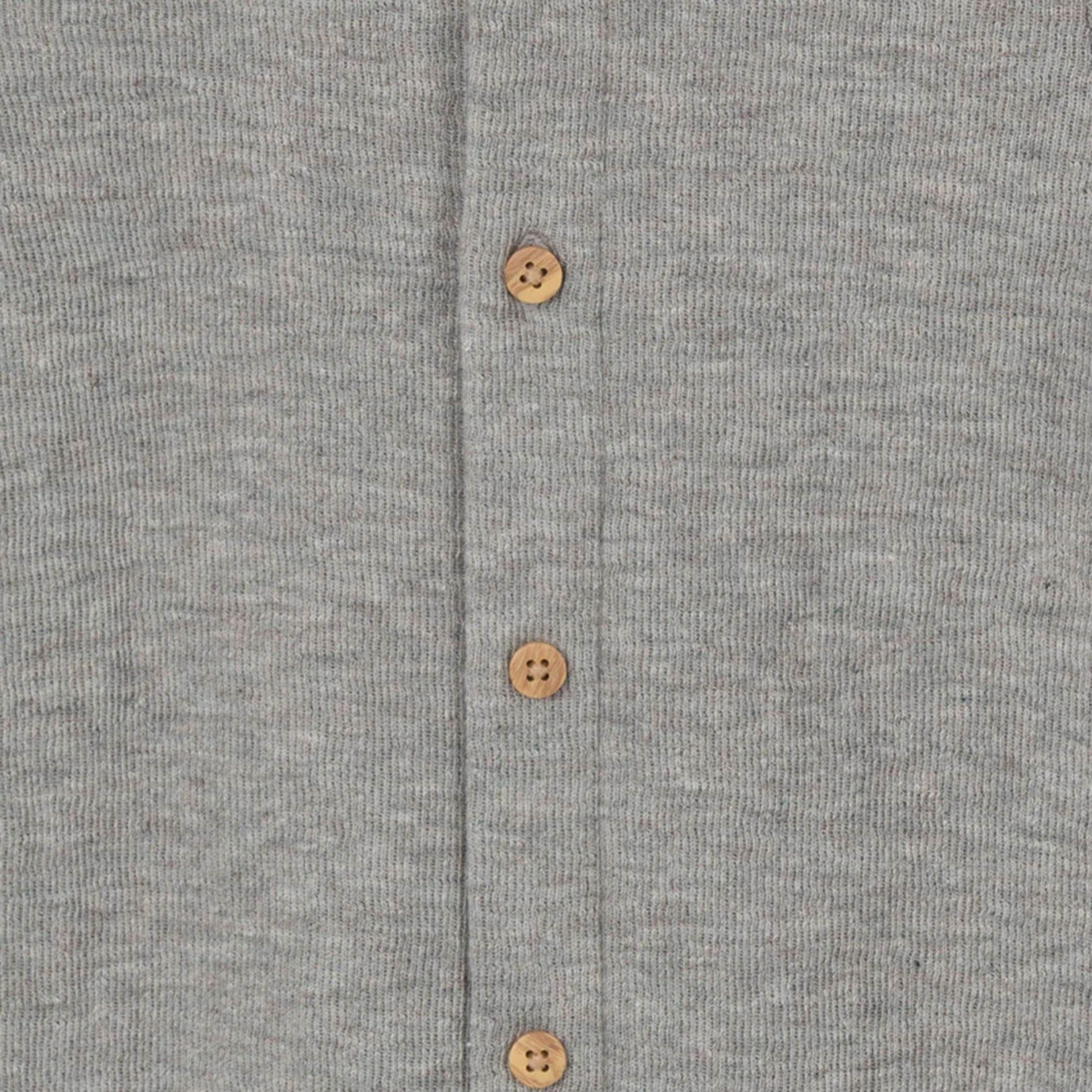 Baby Neutral Grey Heather Hooded Romper - Image 6