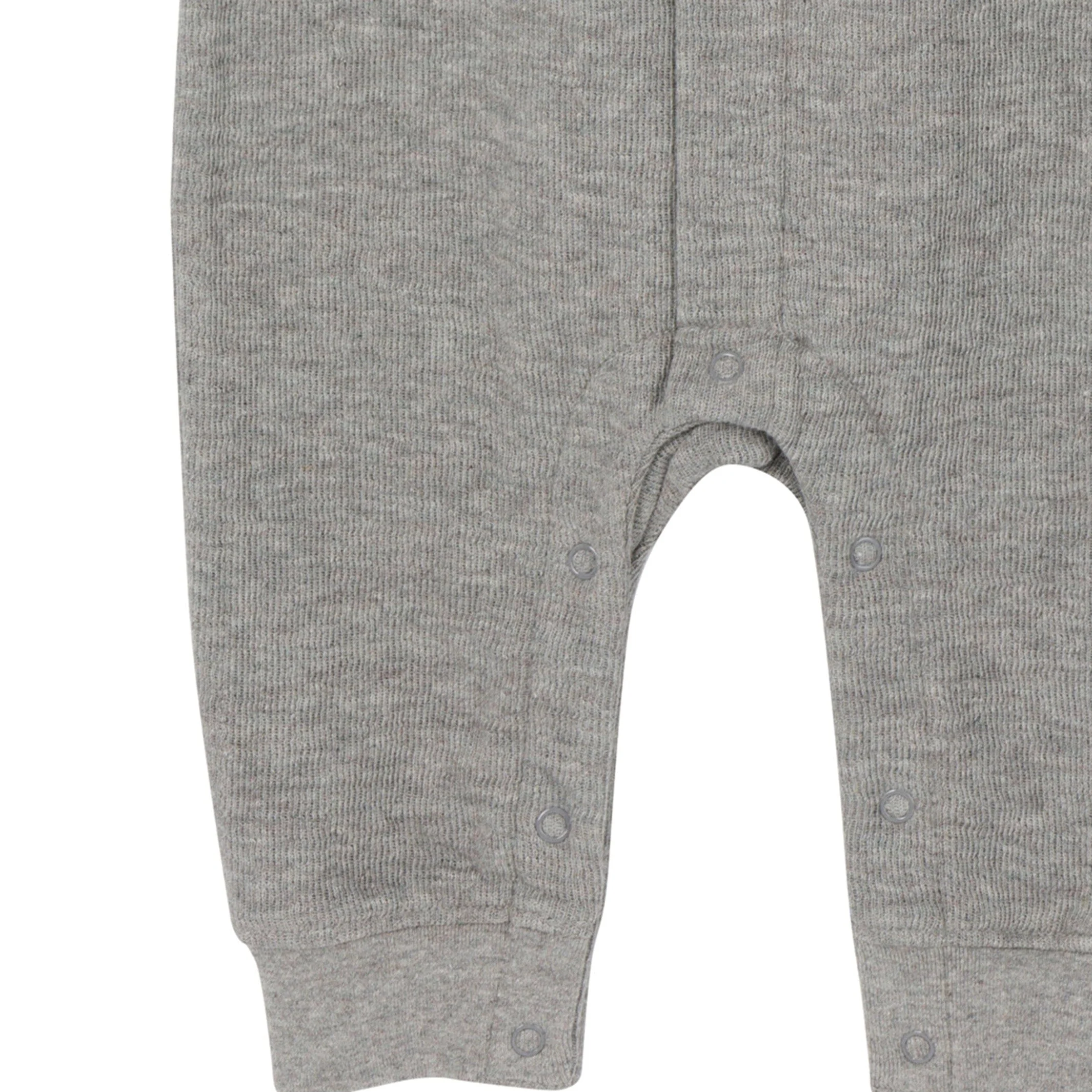 Baby Neutral Grey Heather Hooded Romper - Image 7