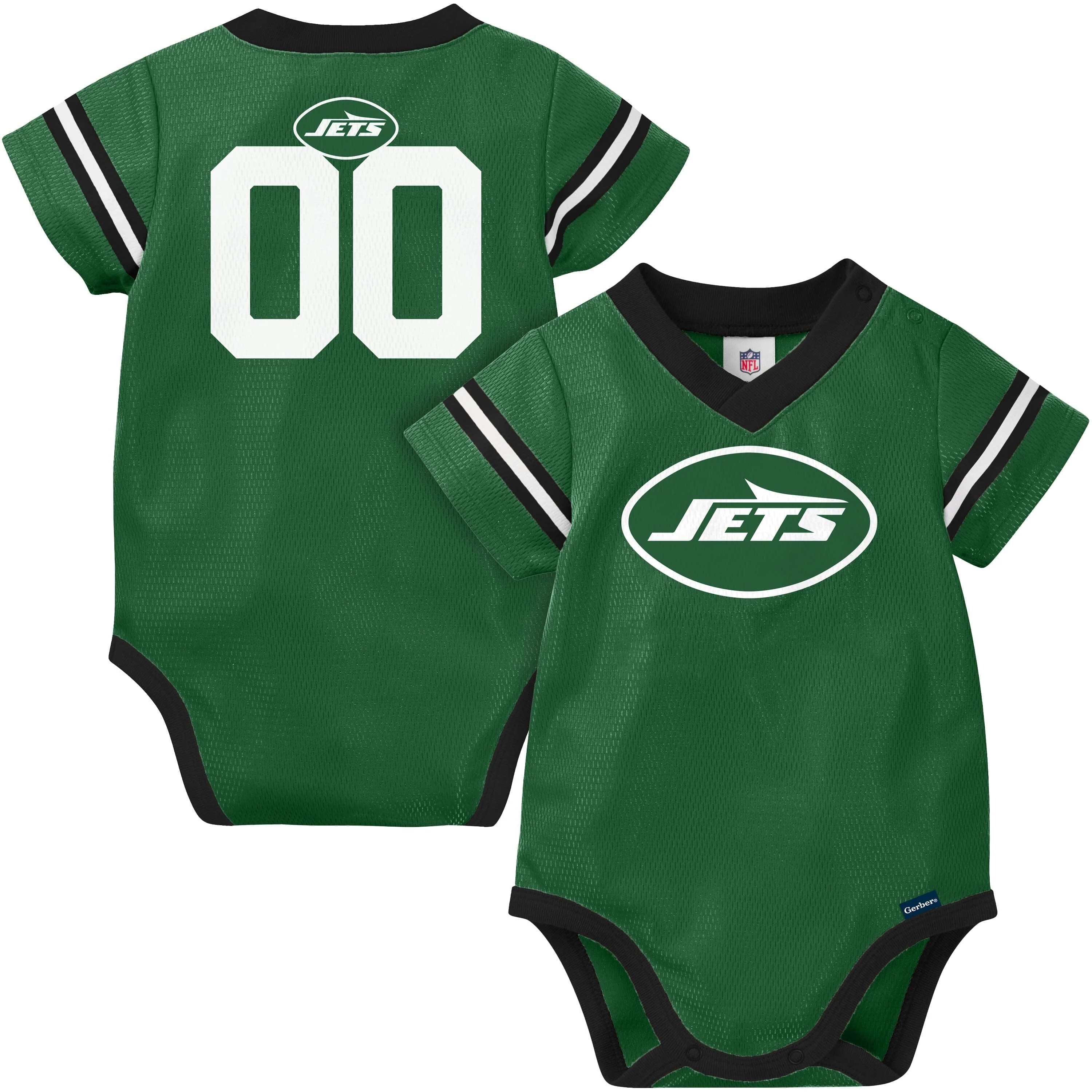 Baby Boys New York Jets Short Sleeve Jersey Bodysuit - Image 4