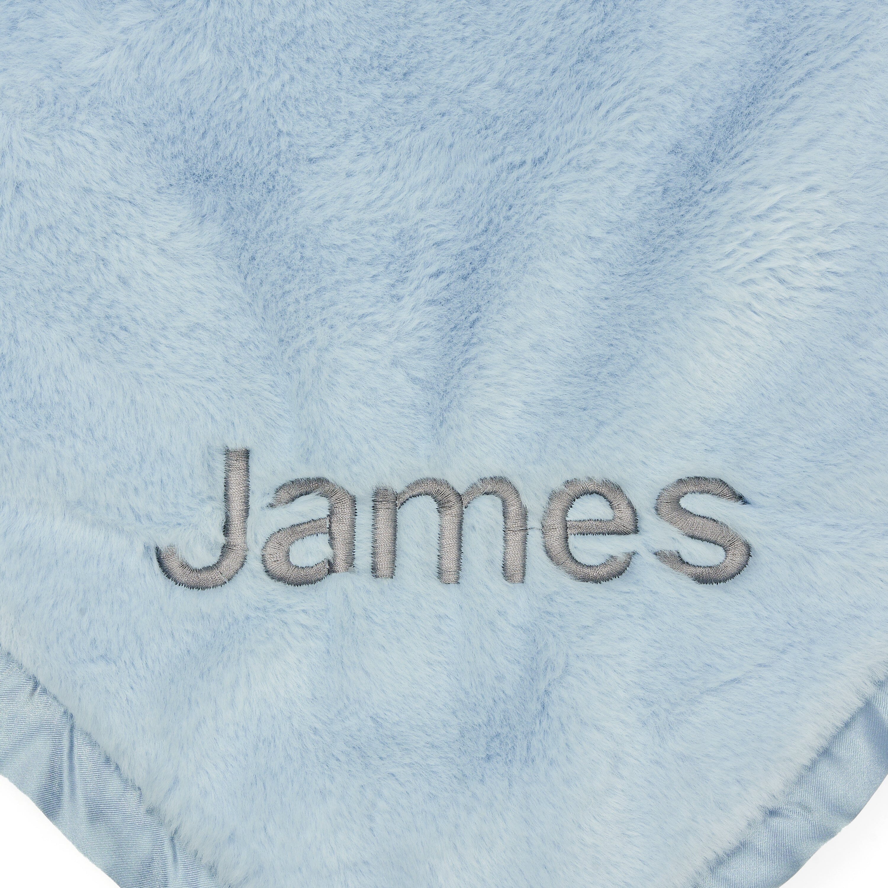 Embroidered Boys Light Blue Plush Blanket - Image 2