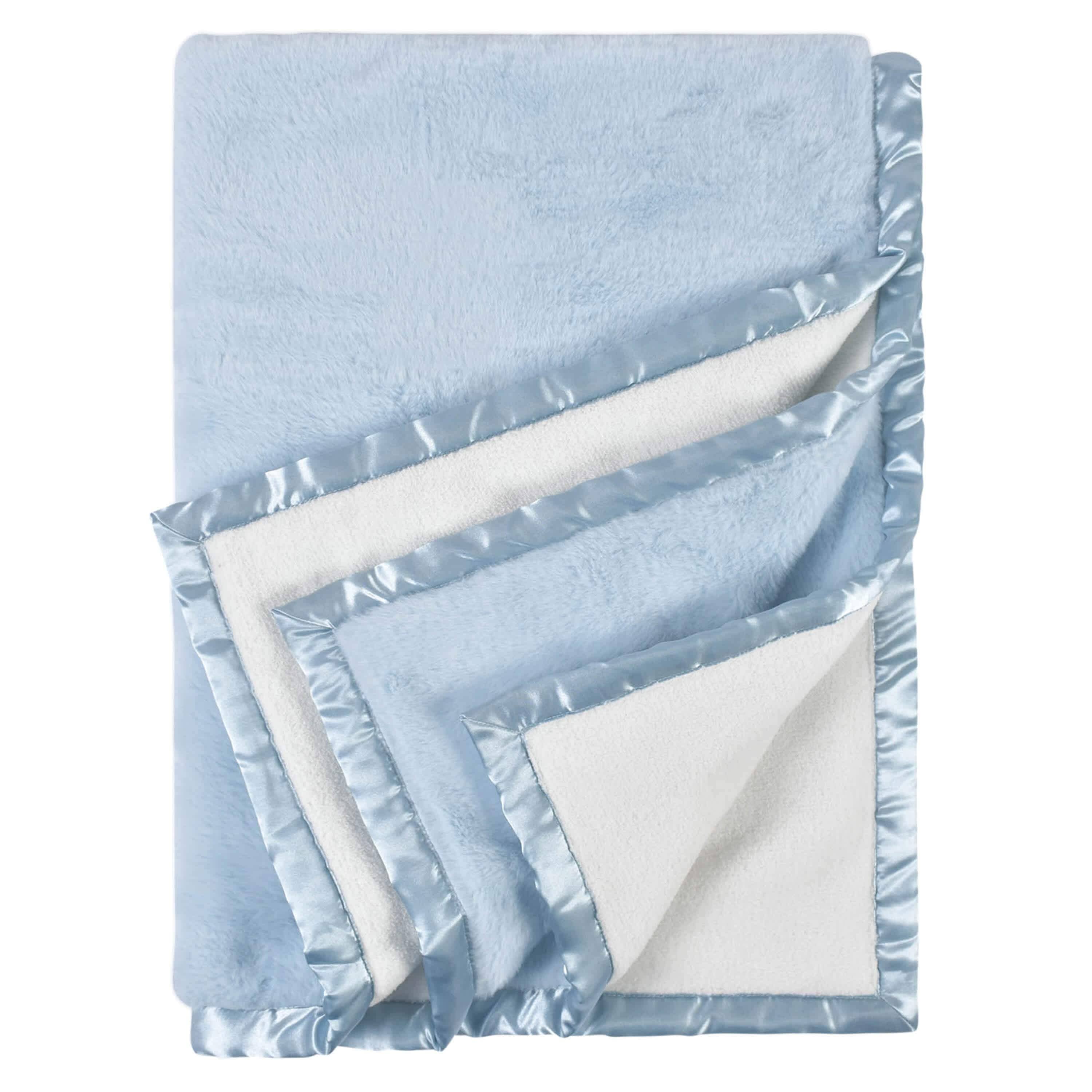Embroidered Boys Light Blue Plush Blanket - Image 4