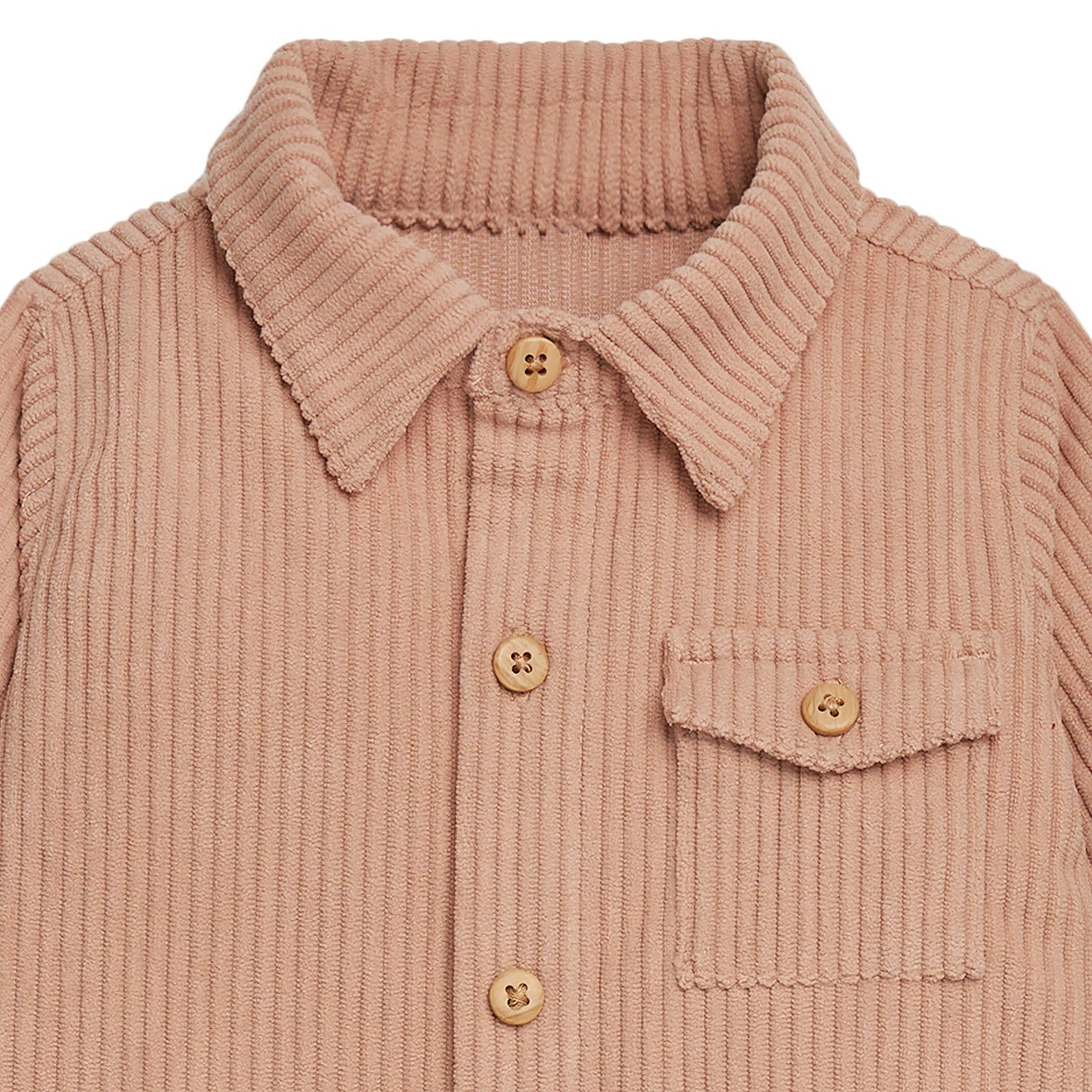 Baby Boys Light Brown Corduroy Romper - Image 2