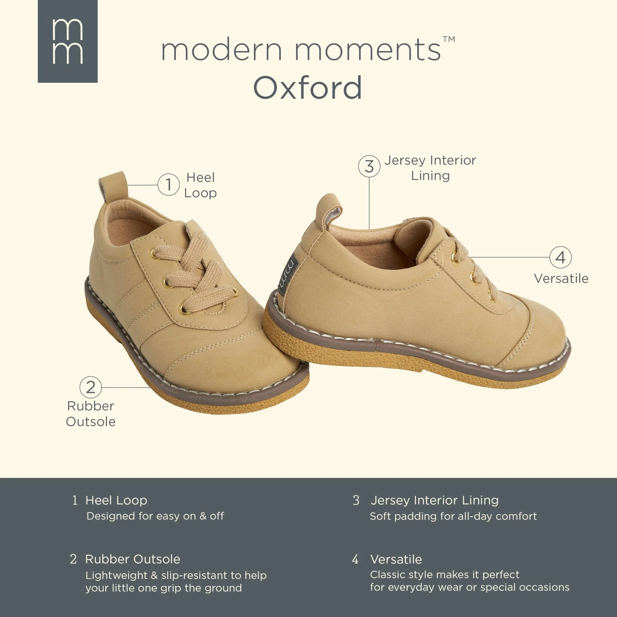 Infant & Toddler Boys Light Medium Brown Oxfords - Image 5