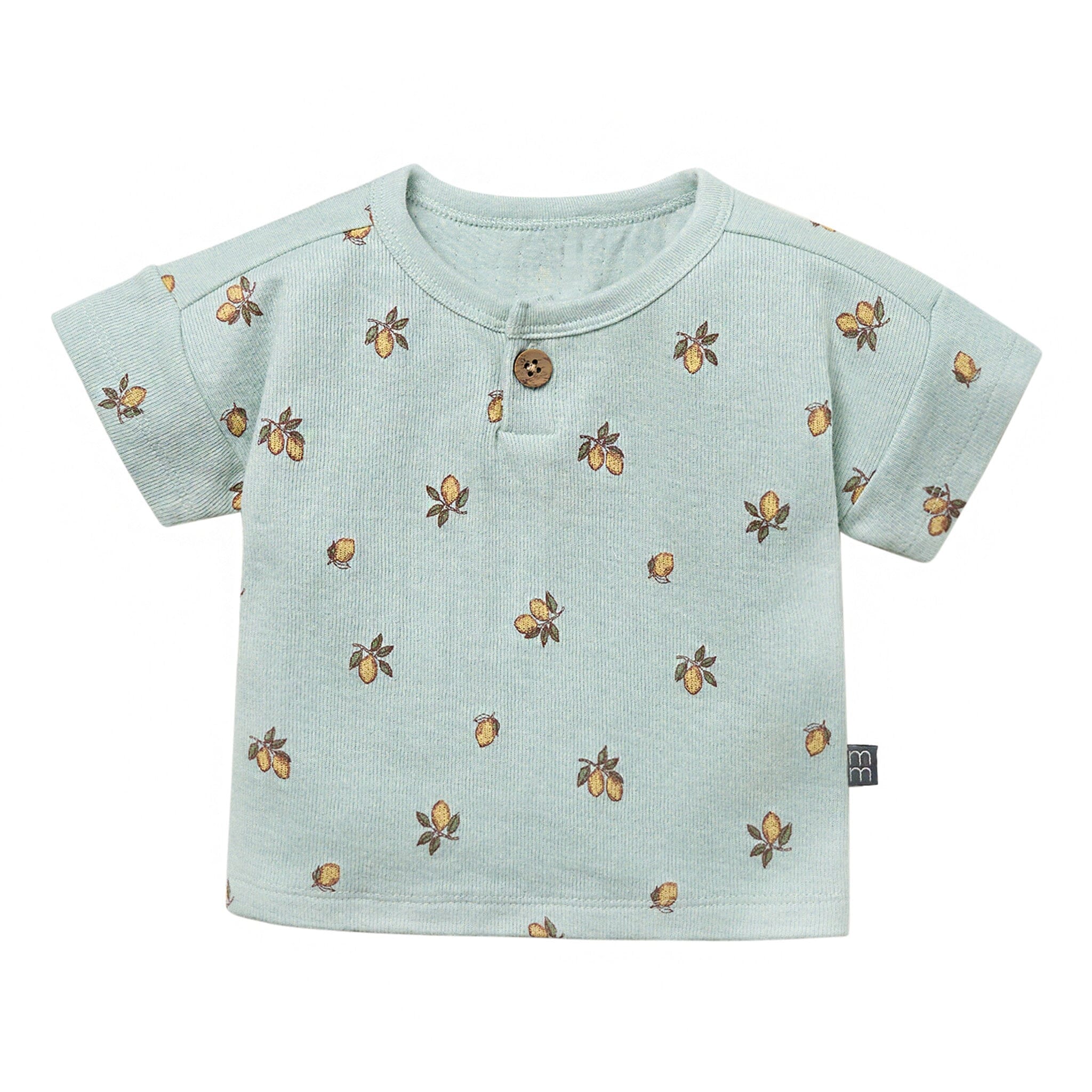 Baby Boys Lemon Henley Drop Shoulder Top