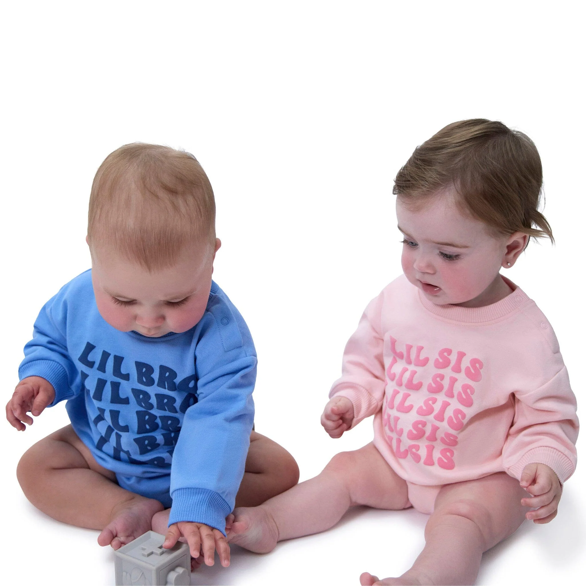 Baby Boys Lil' Bro Sweatshirt Bubble Romper - Image 4