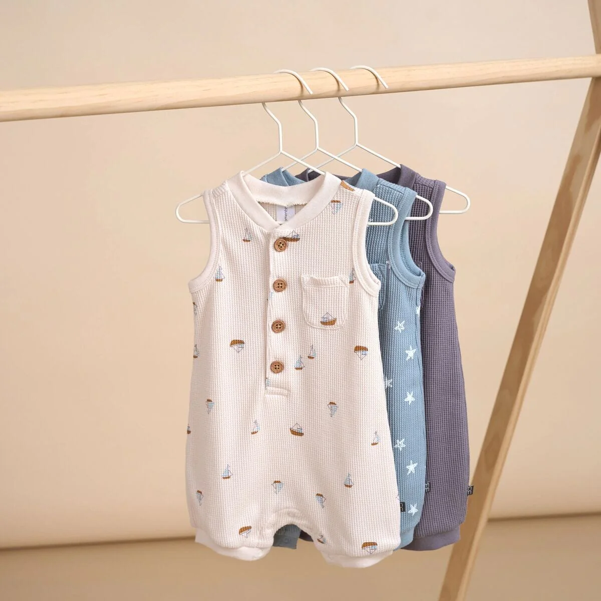 Baby Boys Medium Grey Sleeveless Romper - Image 5