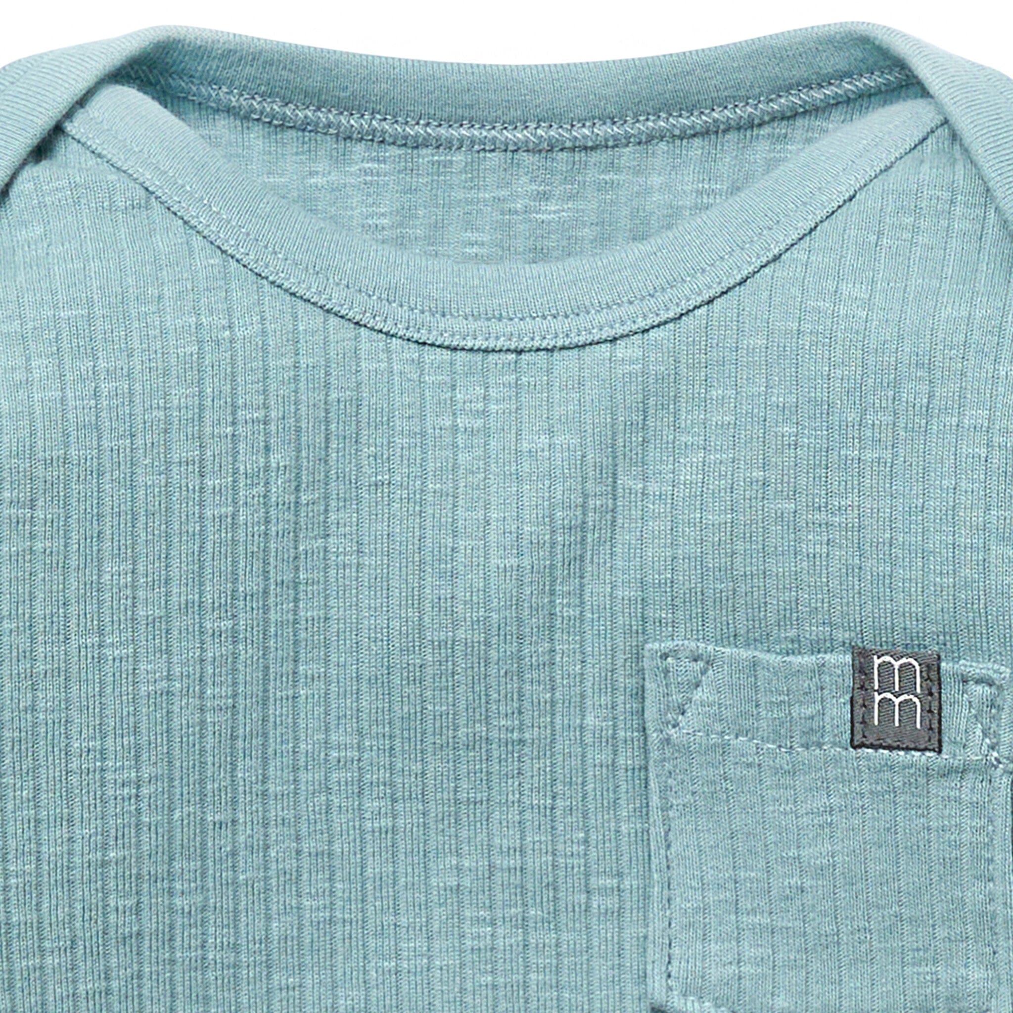 Baby Boys Teal Long Sleeve Bodysuit - Image 3