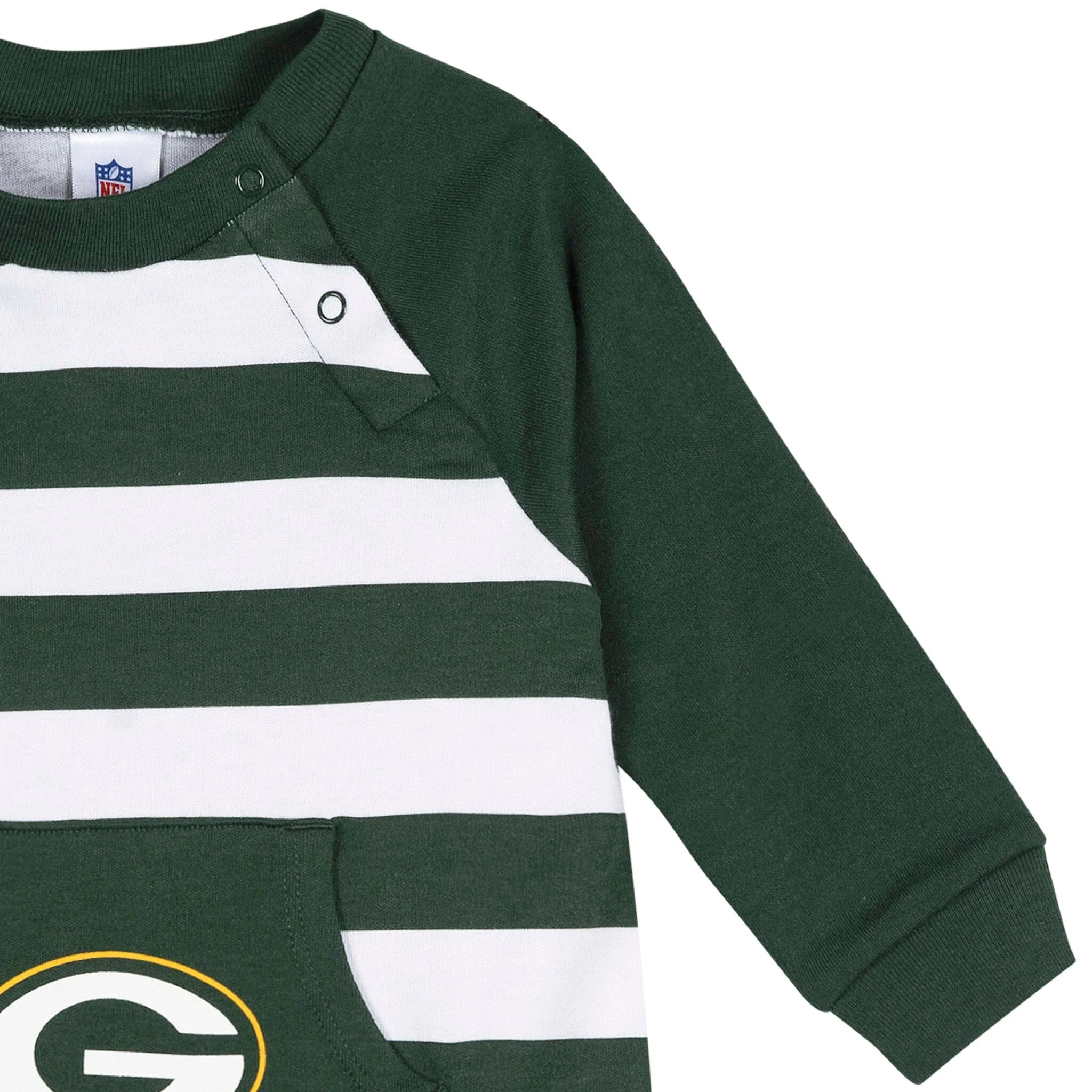 Baby Green Bay Packers Football Romper with Pocket - Image 2