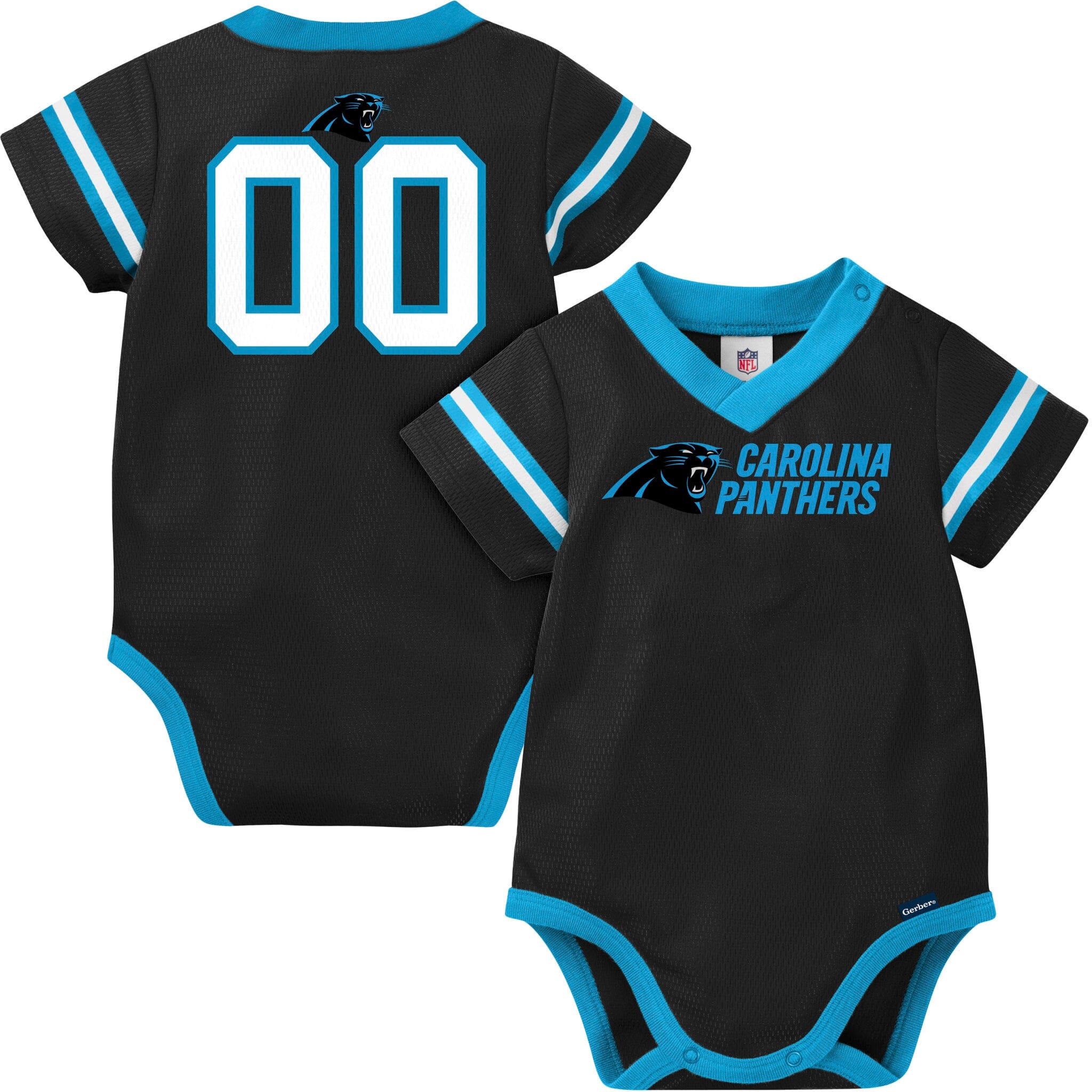 Baby Boys Carolina Panthers Short Sleeve Jersey Bodysuit - Image 3