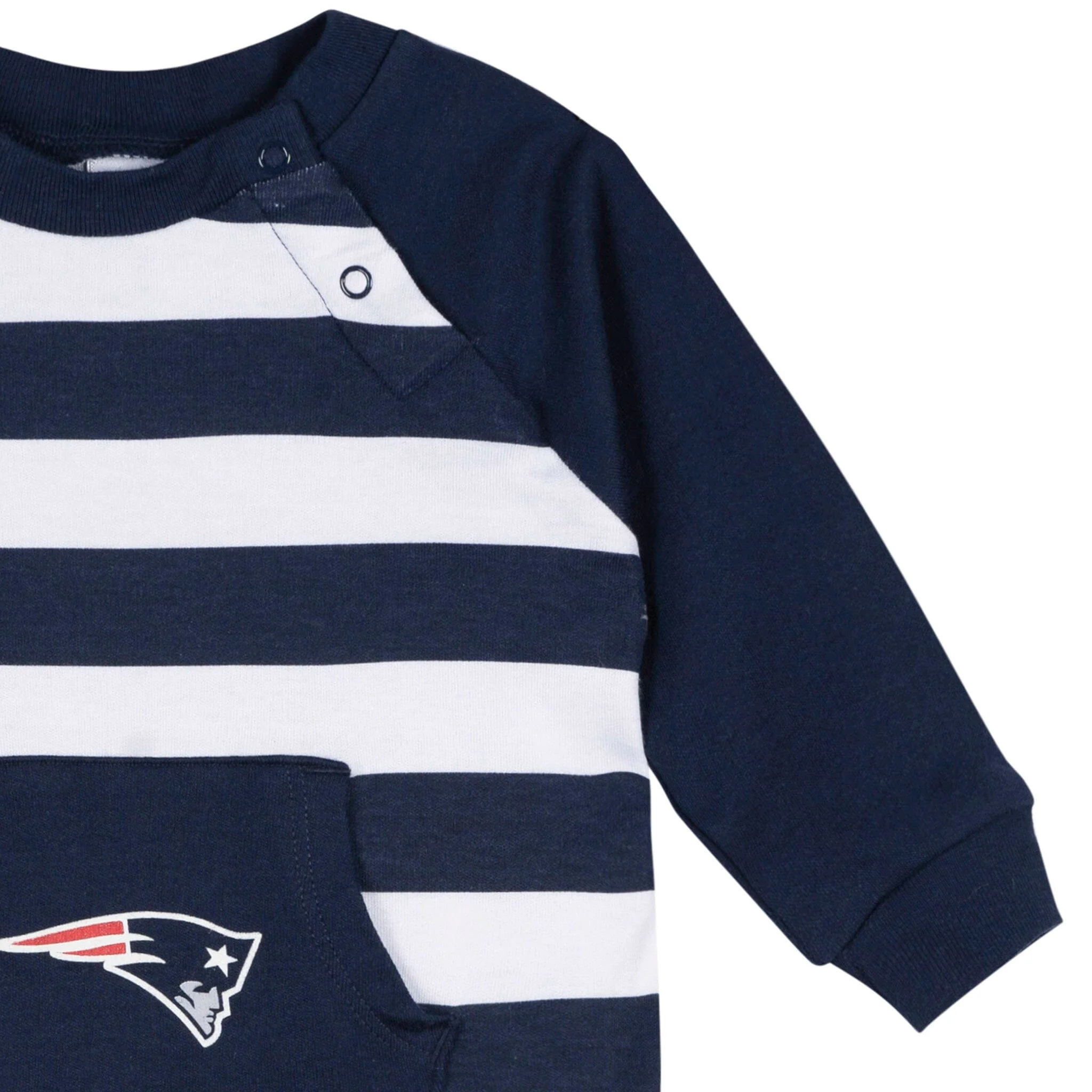 Baby New England Patriots Football Romper with Pocket - Image 2