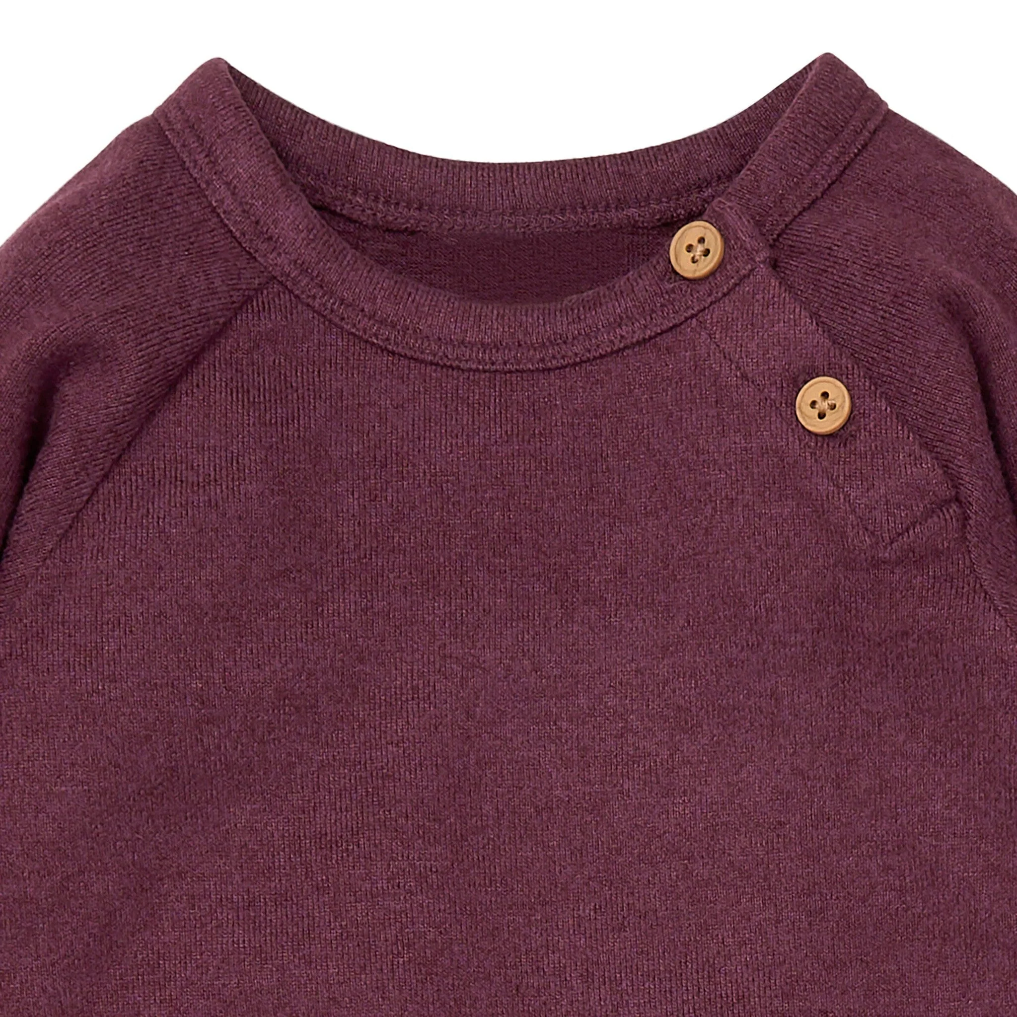 Baby Neutral Burgundy Heather Hacci Long Sleeve Romper - Image 5