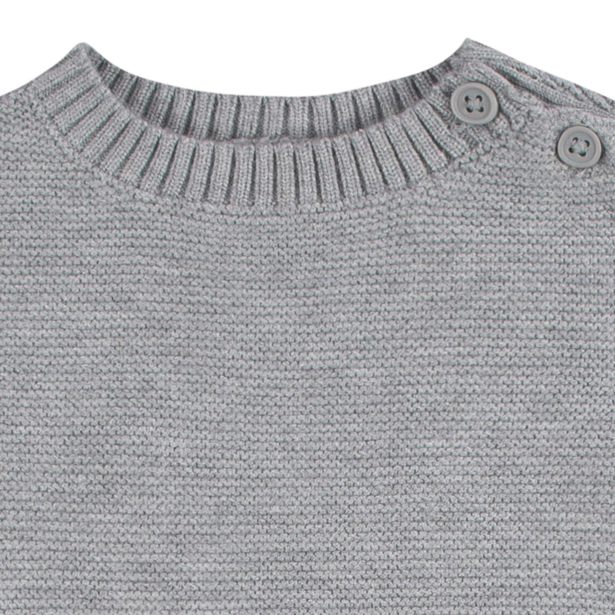 Baby Boys Raccoon Sweater Knit Romper - Image 2