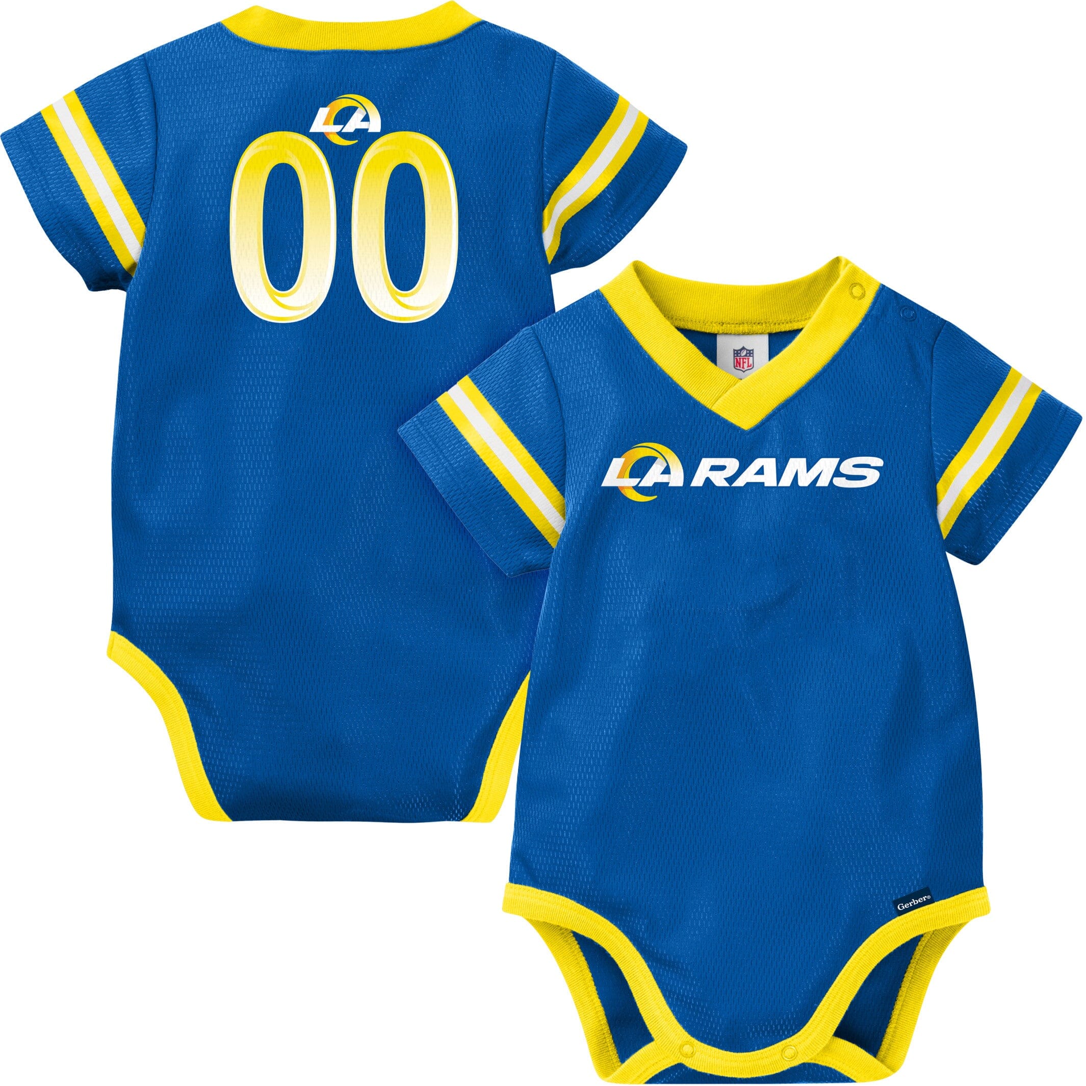 Baby Boys Los Angeles Rams Short Sleeve Jersey Bodysuit - Image 3