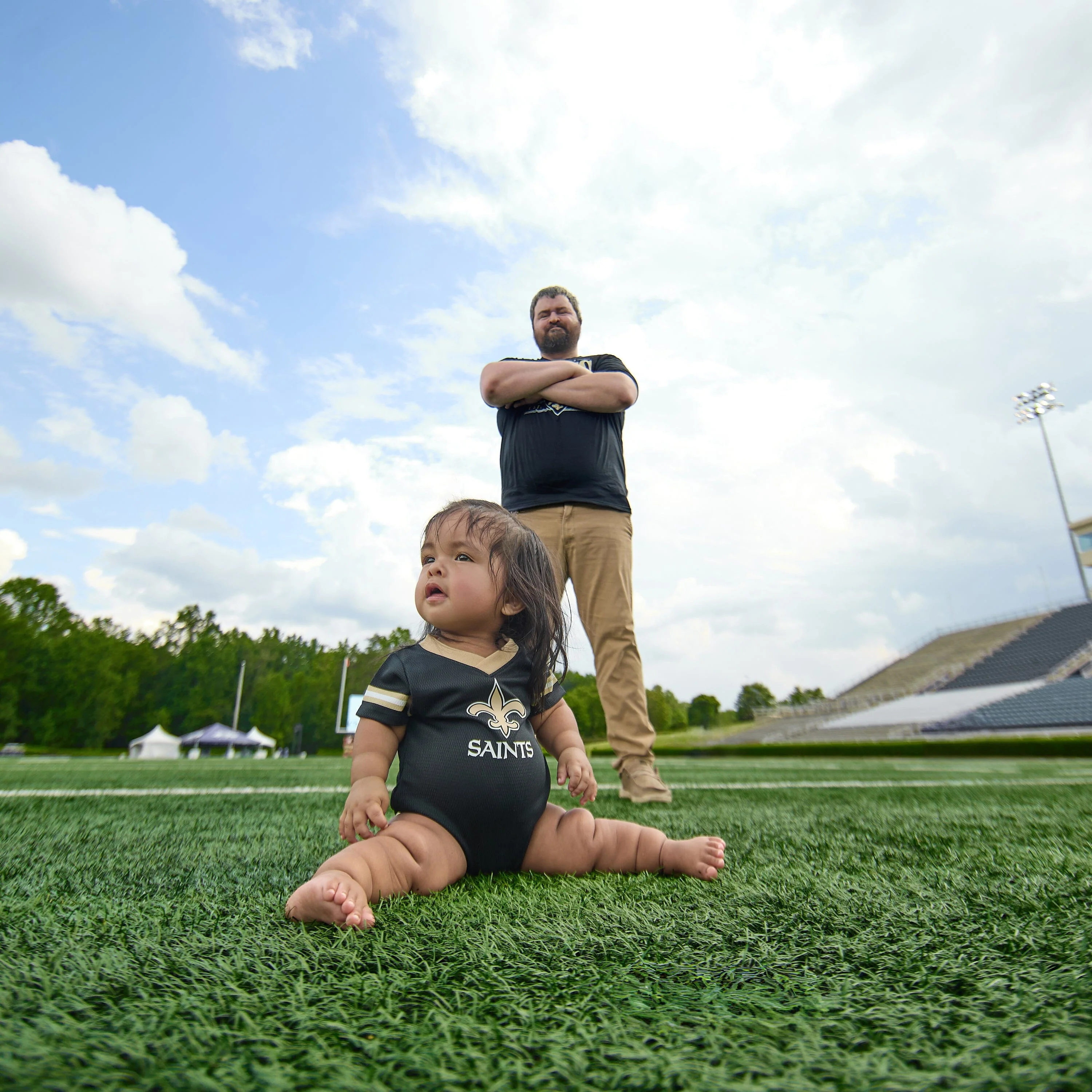 Baby Boys New Orleans Saints Short Sleeve Jersey Bodysuit - Image 2