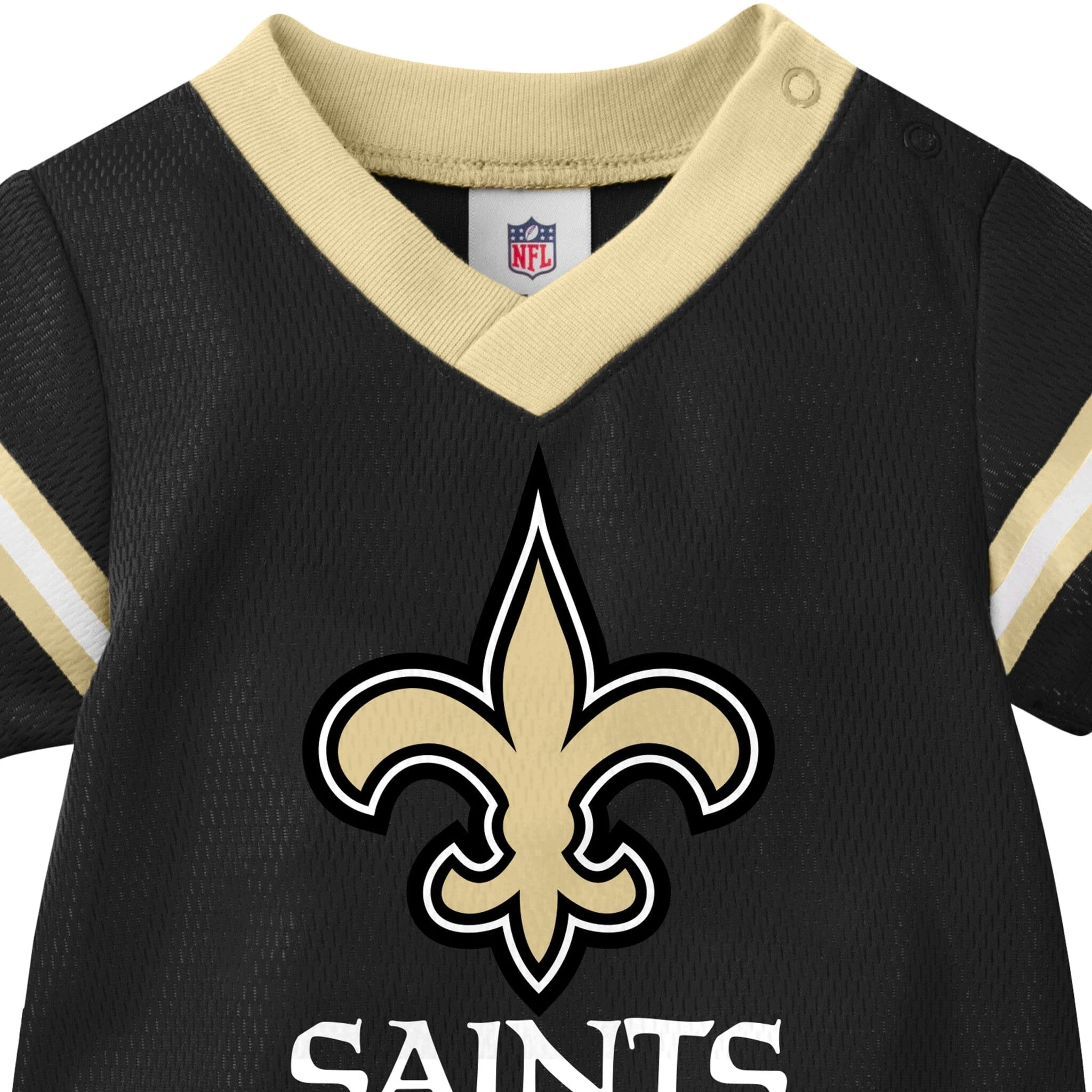 Baby Boys New Orleans Saints Short Sleeve Jersey Bodysuit - Image 4