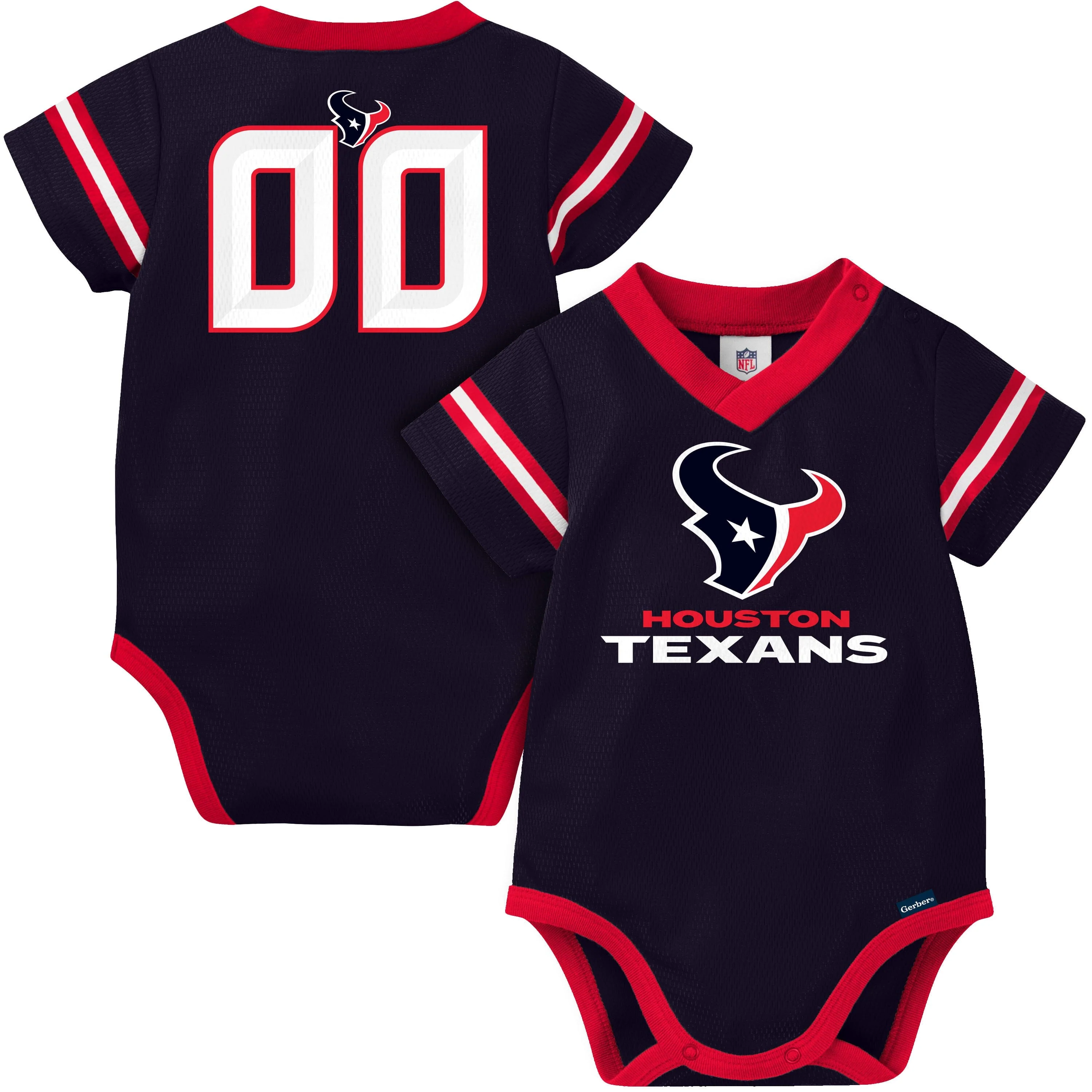 Baby Boys Houston Texans Short Sleeve Jersey Bodysuit - Image 3