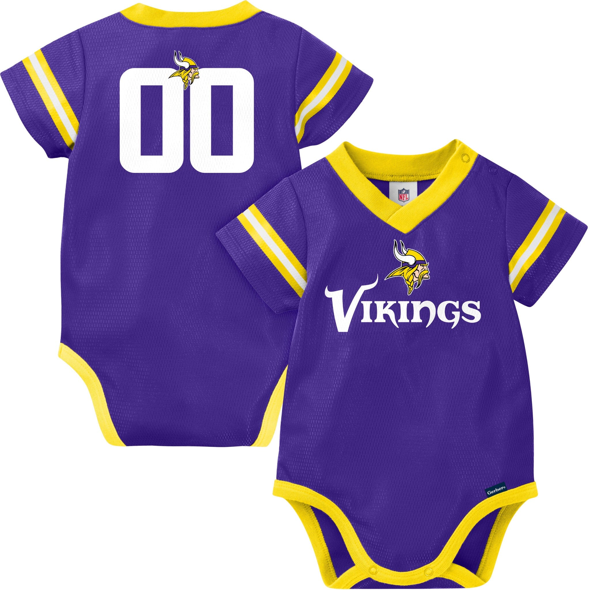 Baby Boys Minnesota Vikings Short Sleeve Jersey Bodysuit - Image 6