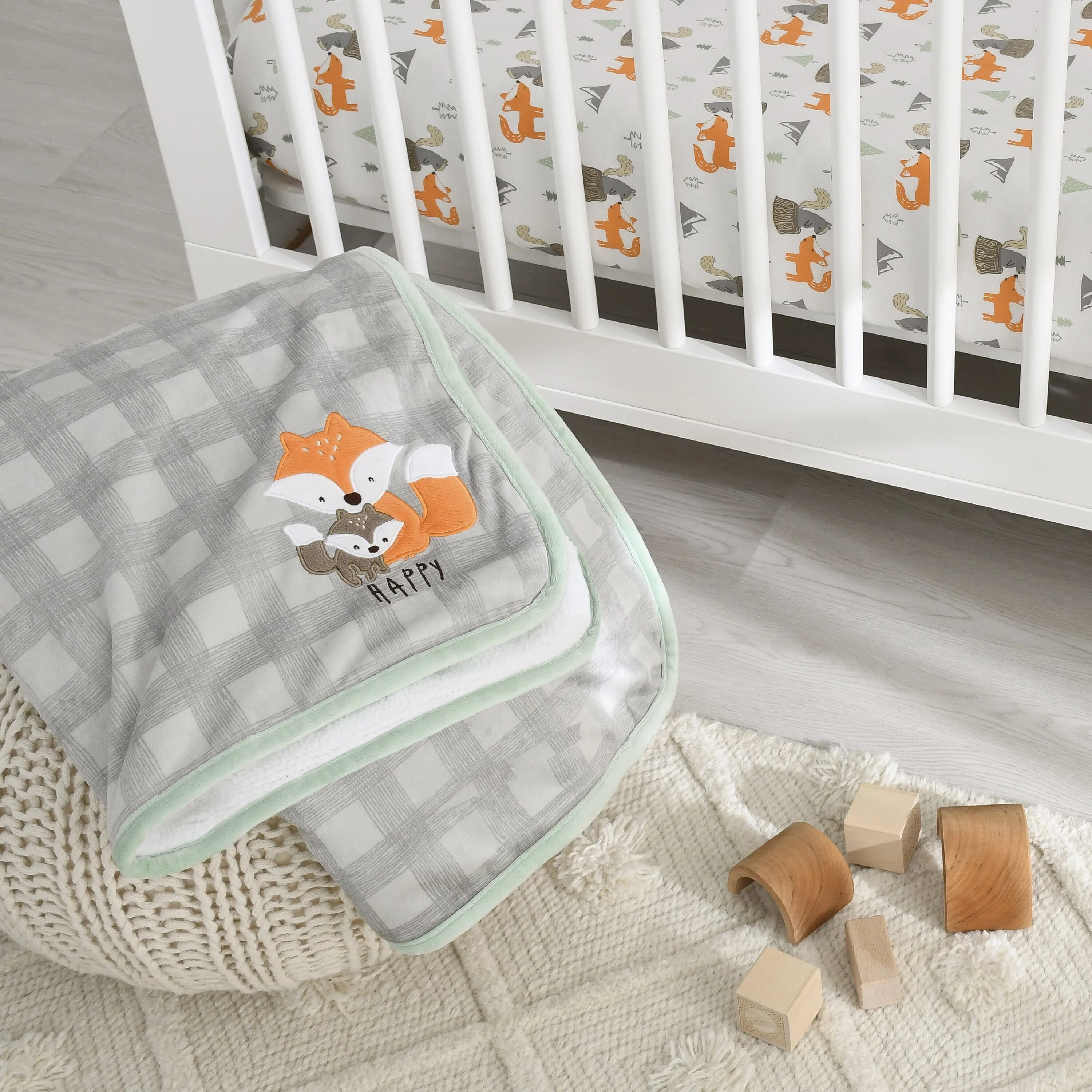 Boys Woodland Fitted Crib Sheet - Image 2