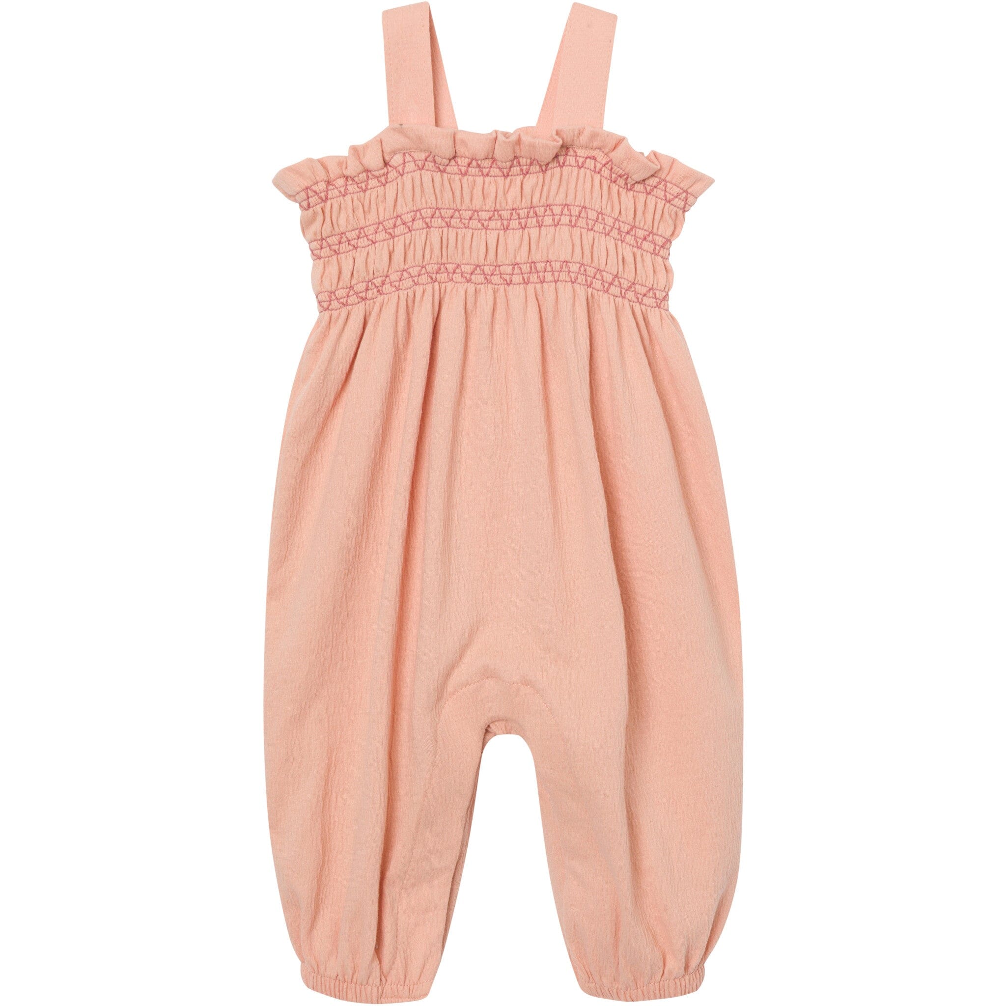 Baby Girls Almost Apricot Long Leg Romper