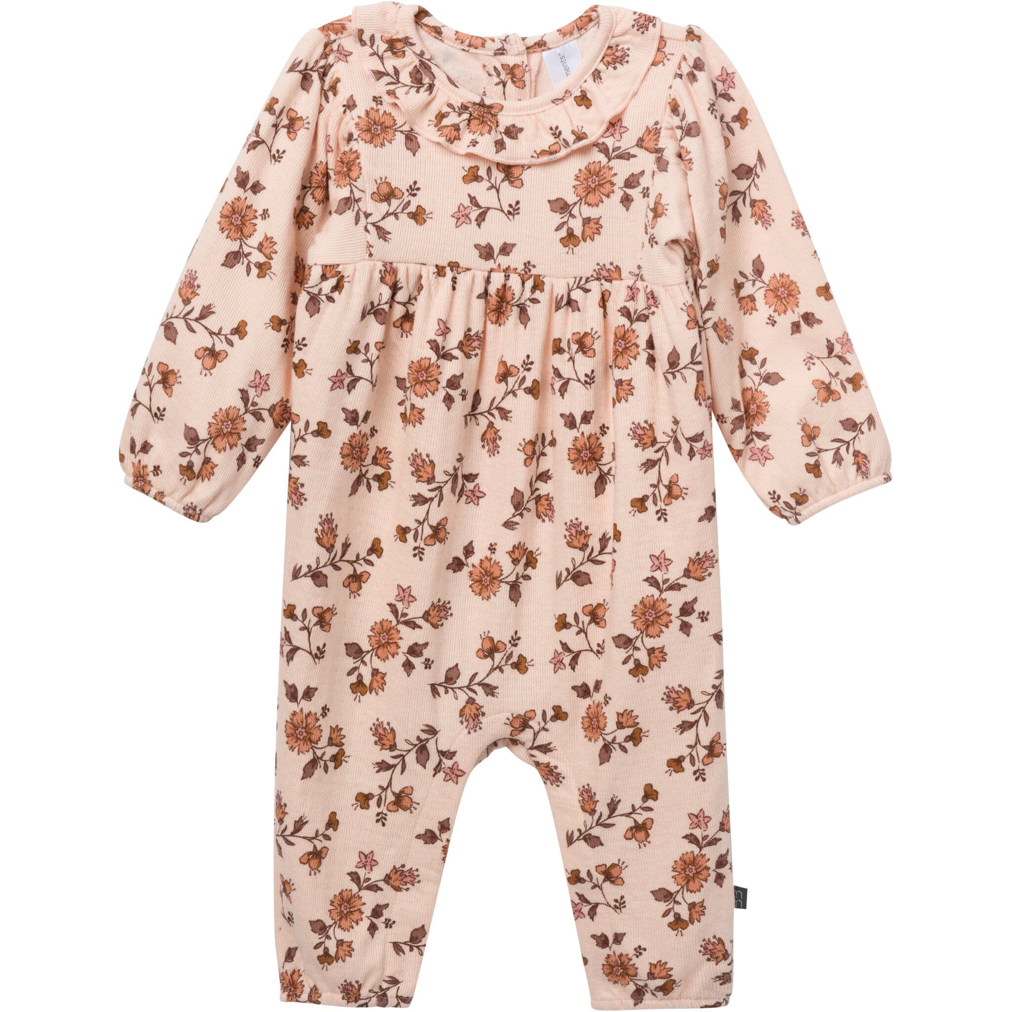 Baby Girls Pink Wildflower Ruffle Collar Romper