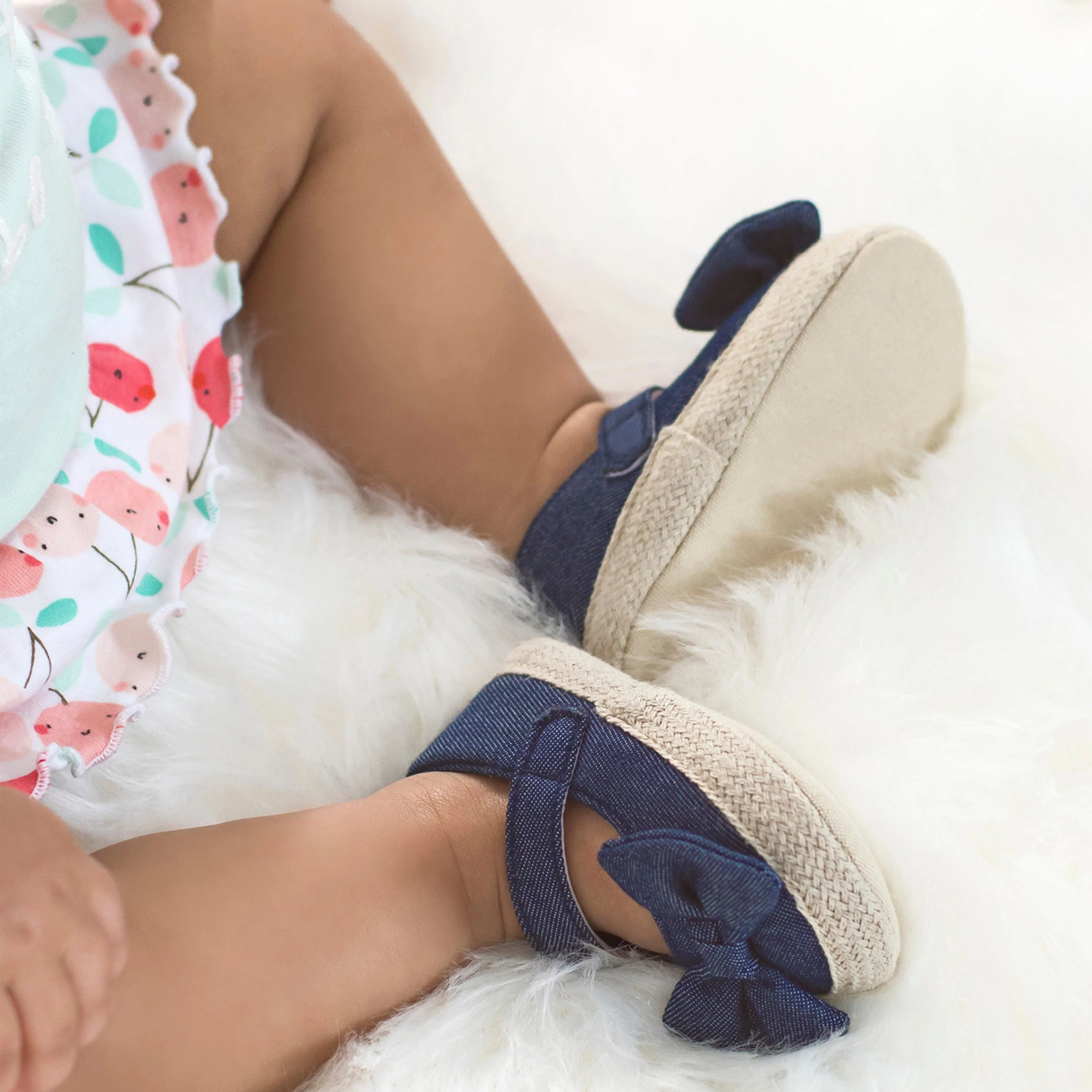 Baby Girls Navy Chambray Shoes - Image 2