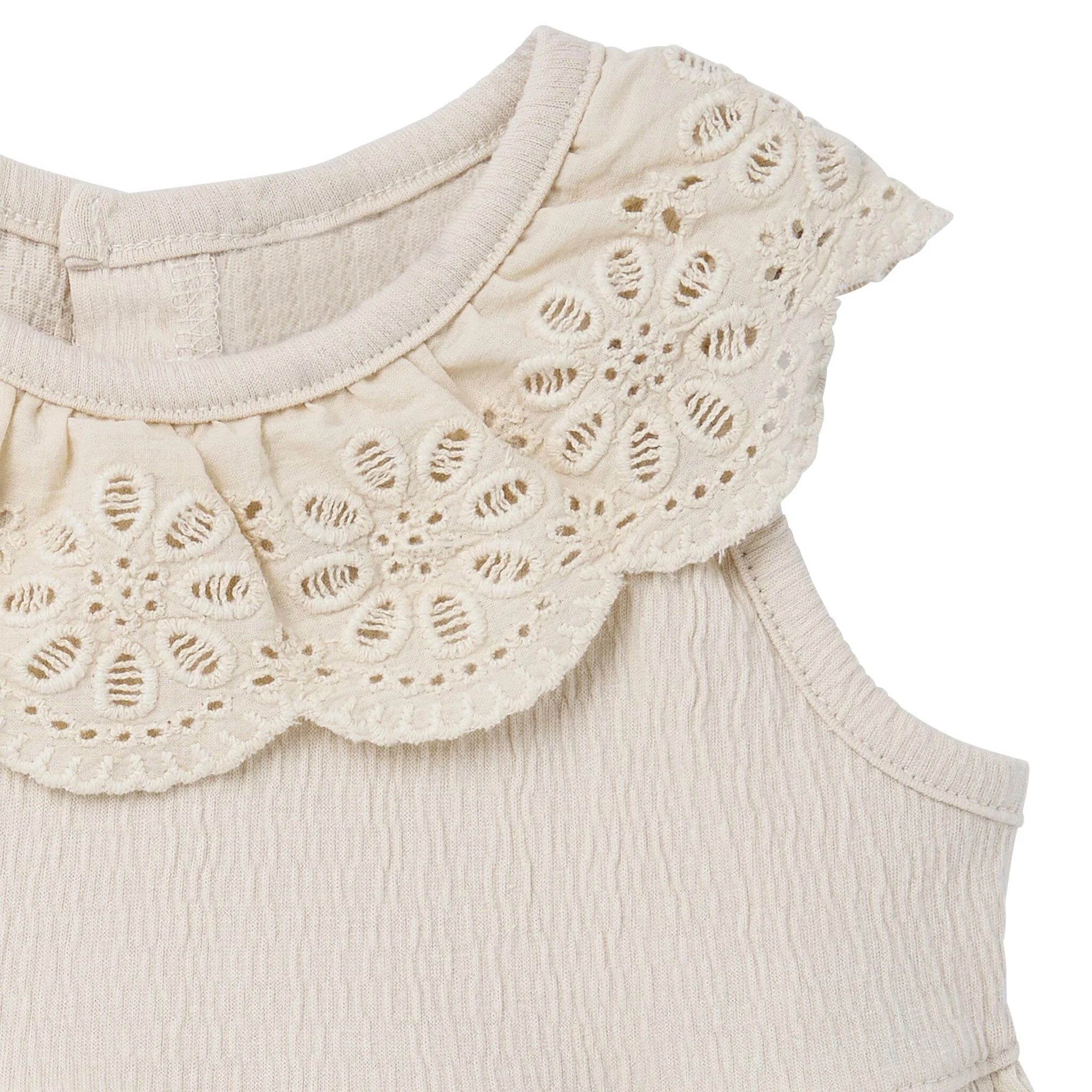 Baby Girls Ivory Lace Ruffle Bubble Romper - Image 2