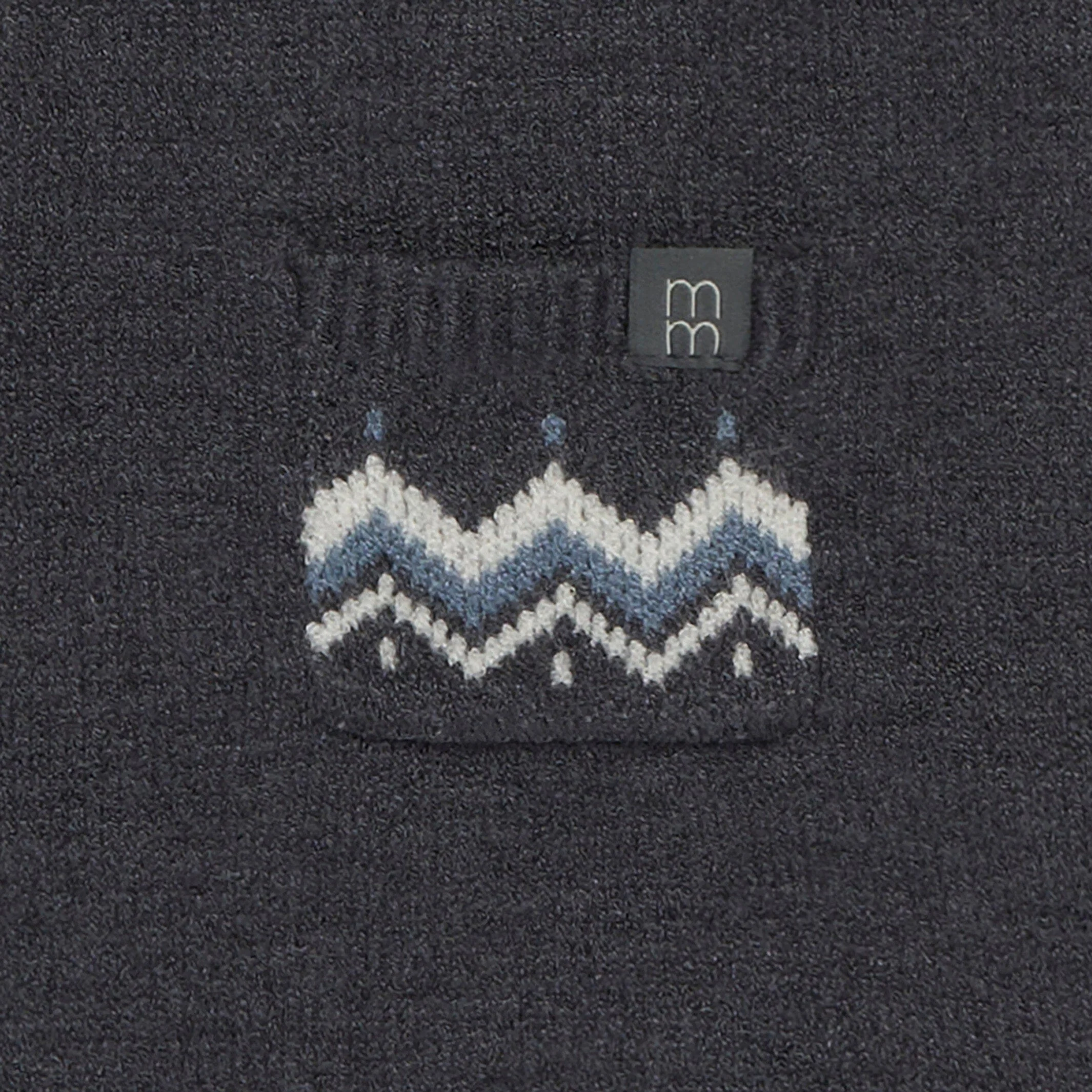 Baby Girls Dark Grey Heather Fair Isle Viscose Sweater Dress - Image 6