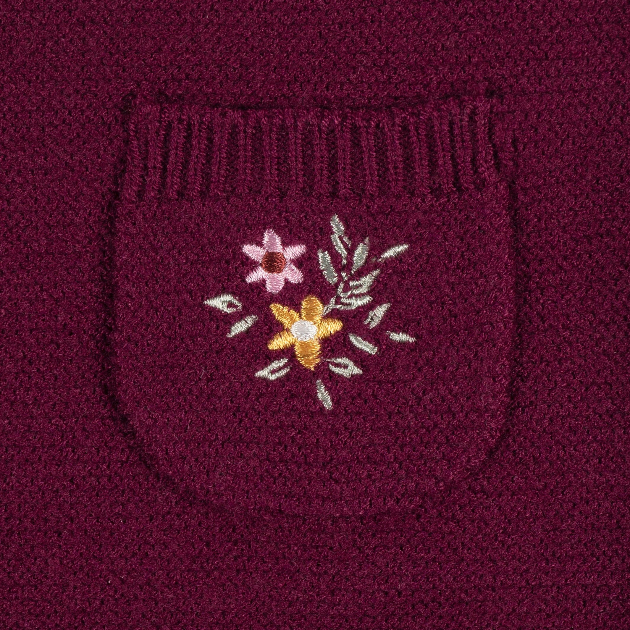 Baby Girls Flowers Sweater Knit Romper - Image 4