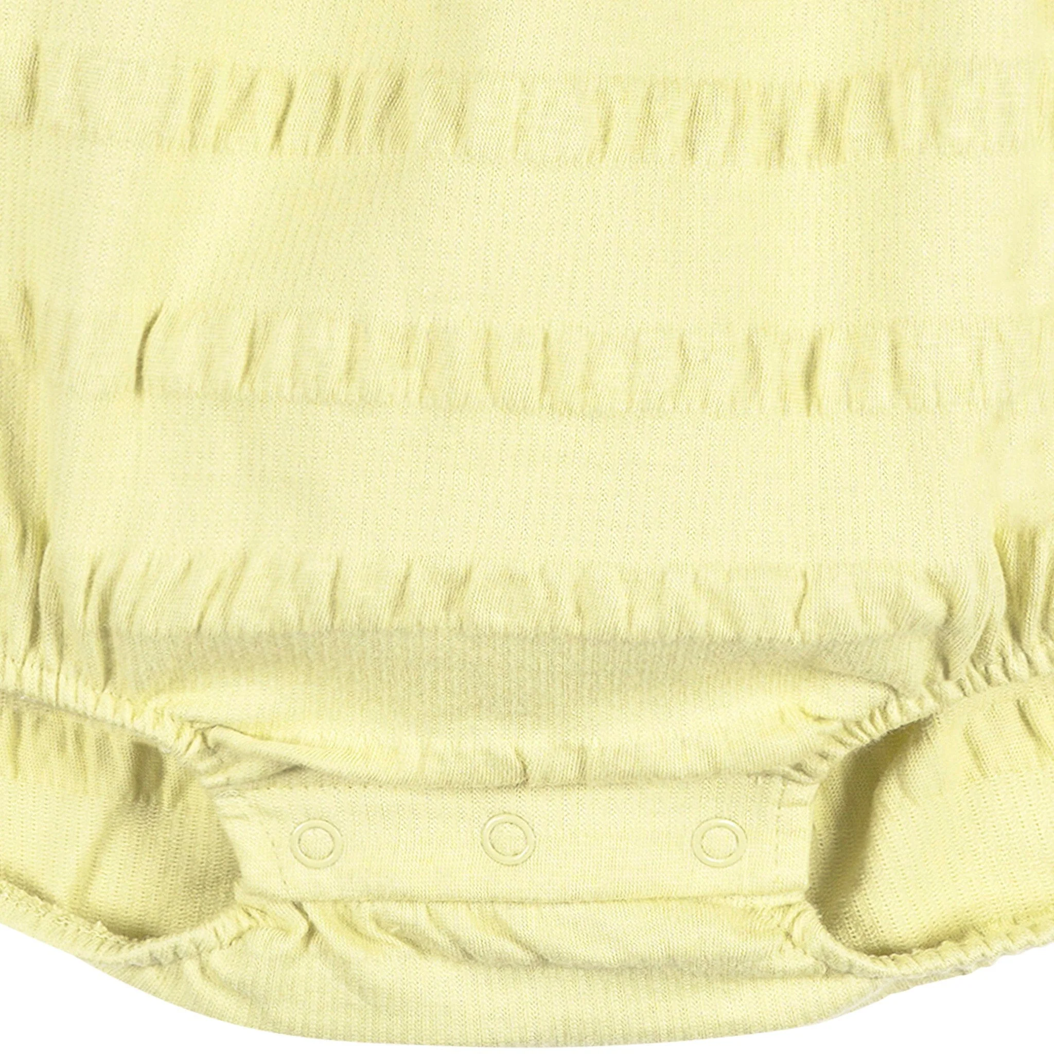 Baby Girls Light Yellow Bubble Romper - Image 3