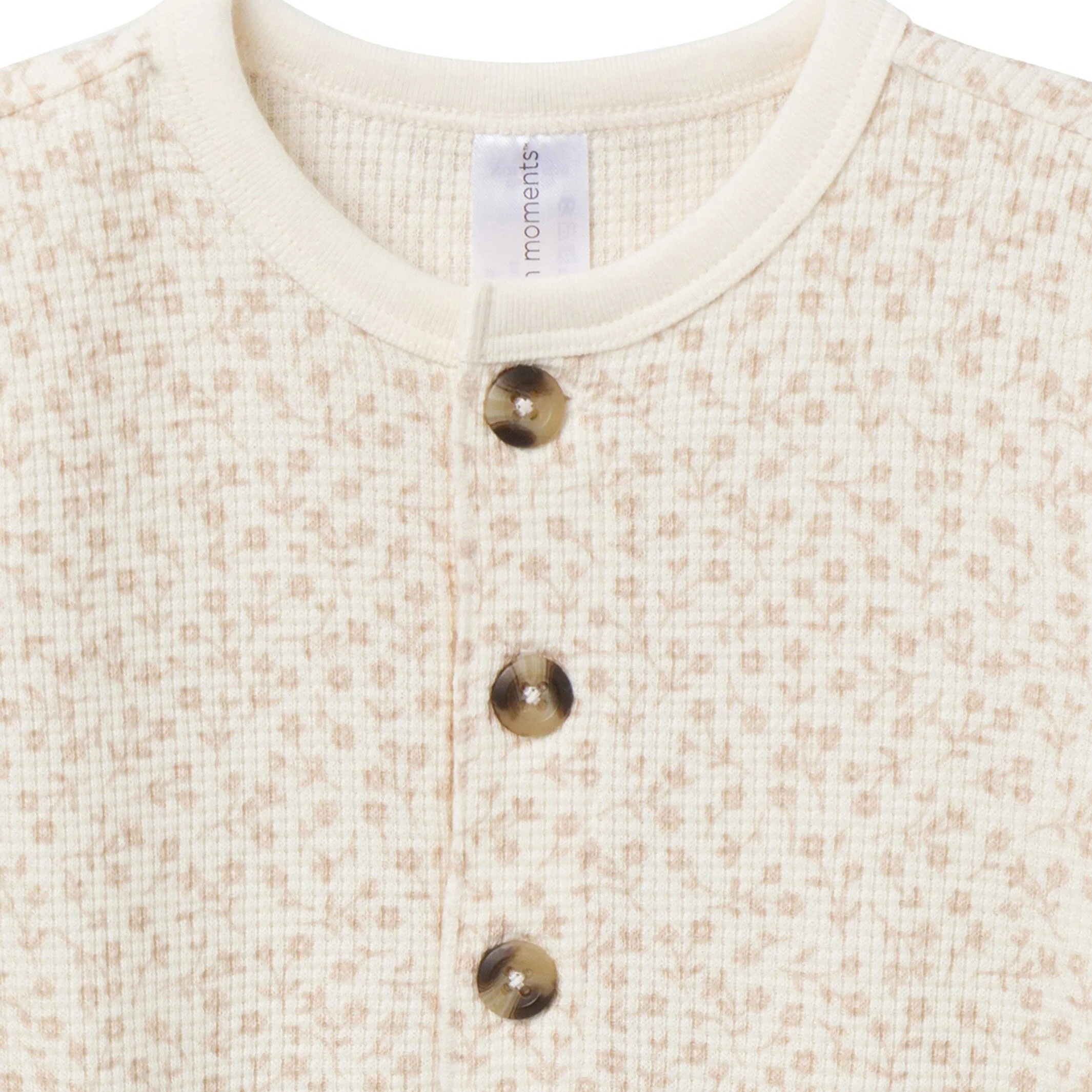 Baby Girls Ivory Ditsy Floral Waffle Slouch Romper - Image 5