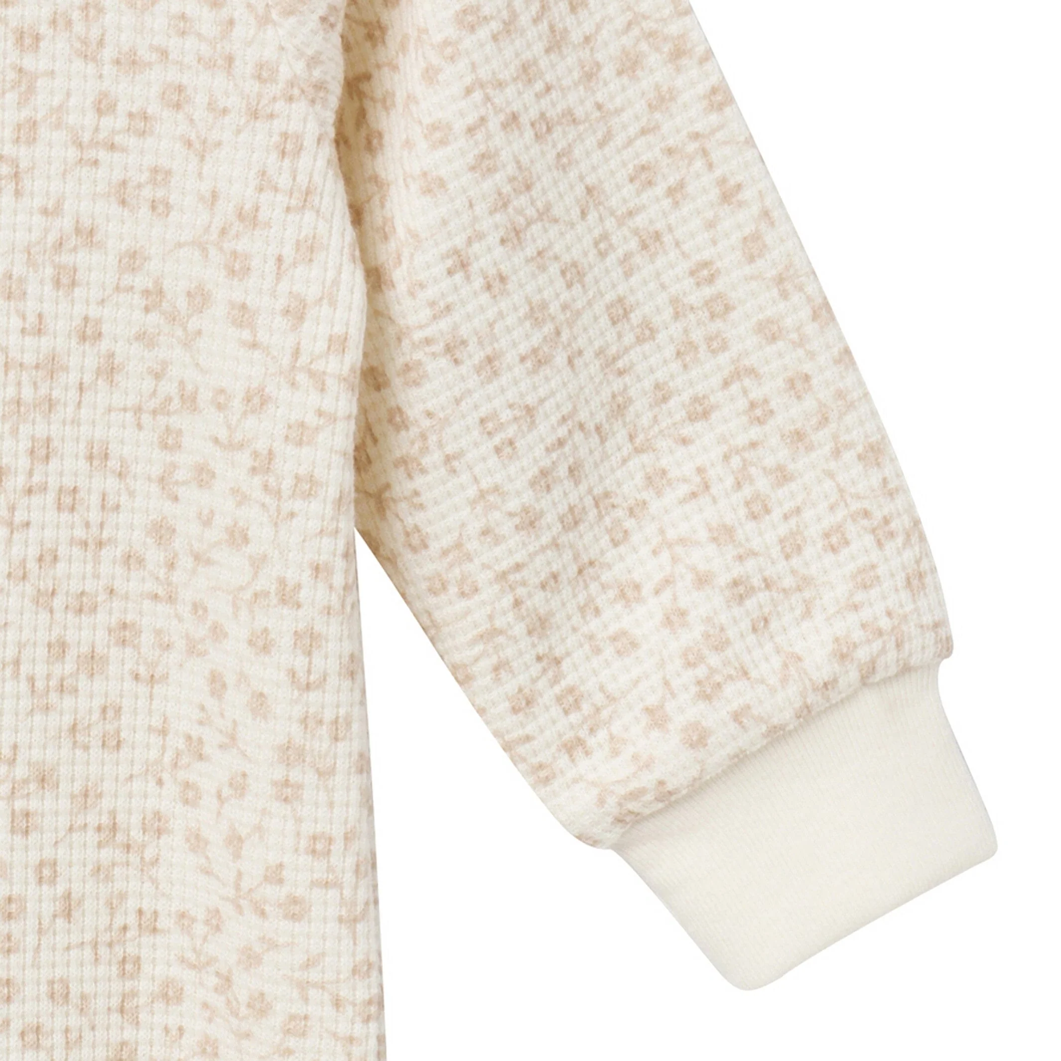 Baby Girls Ivory Ditsy Floral Waffle Slouch Romper - Image 6