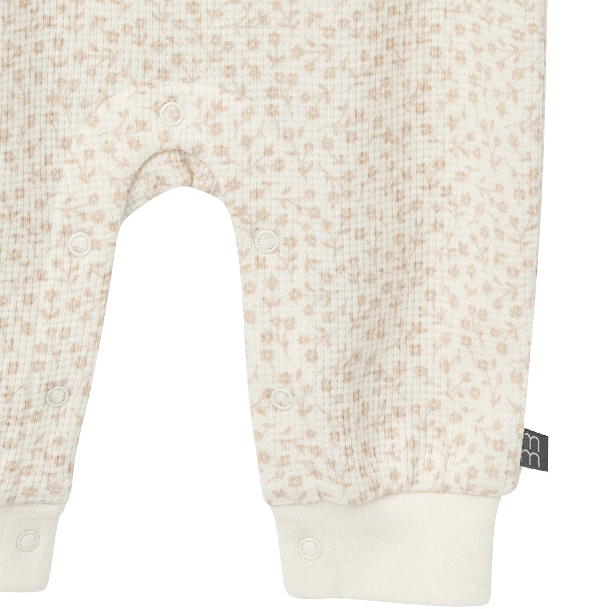 Baby Girls Ivory Ditsy Floral Waffle Slouch Romper - Image 7