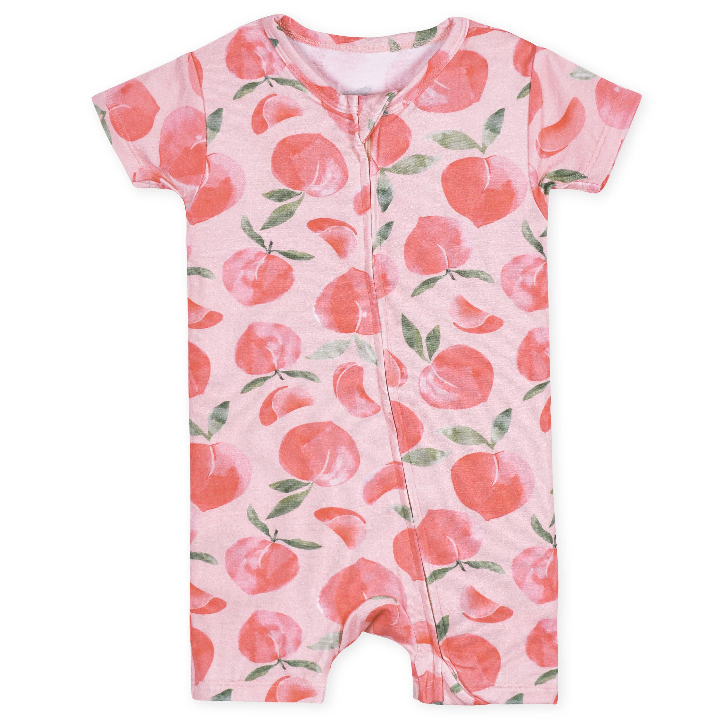 Baby Girls Just Peachy Buttery Soft Viscose Made from Eucalyptus Snug Fit Romper - Image 2