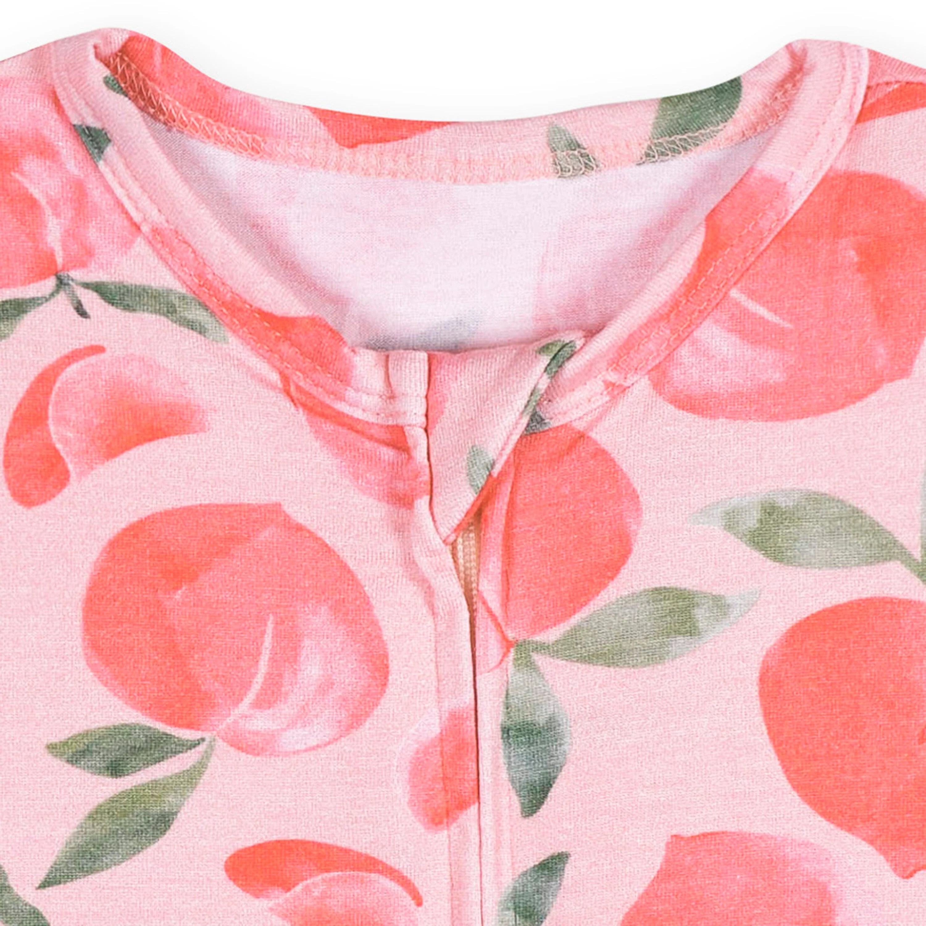 Baby Girls Just Peachy Buttery Soft Viscose Made from Eucalyptus Snug Fit Romper - Image 4