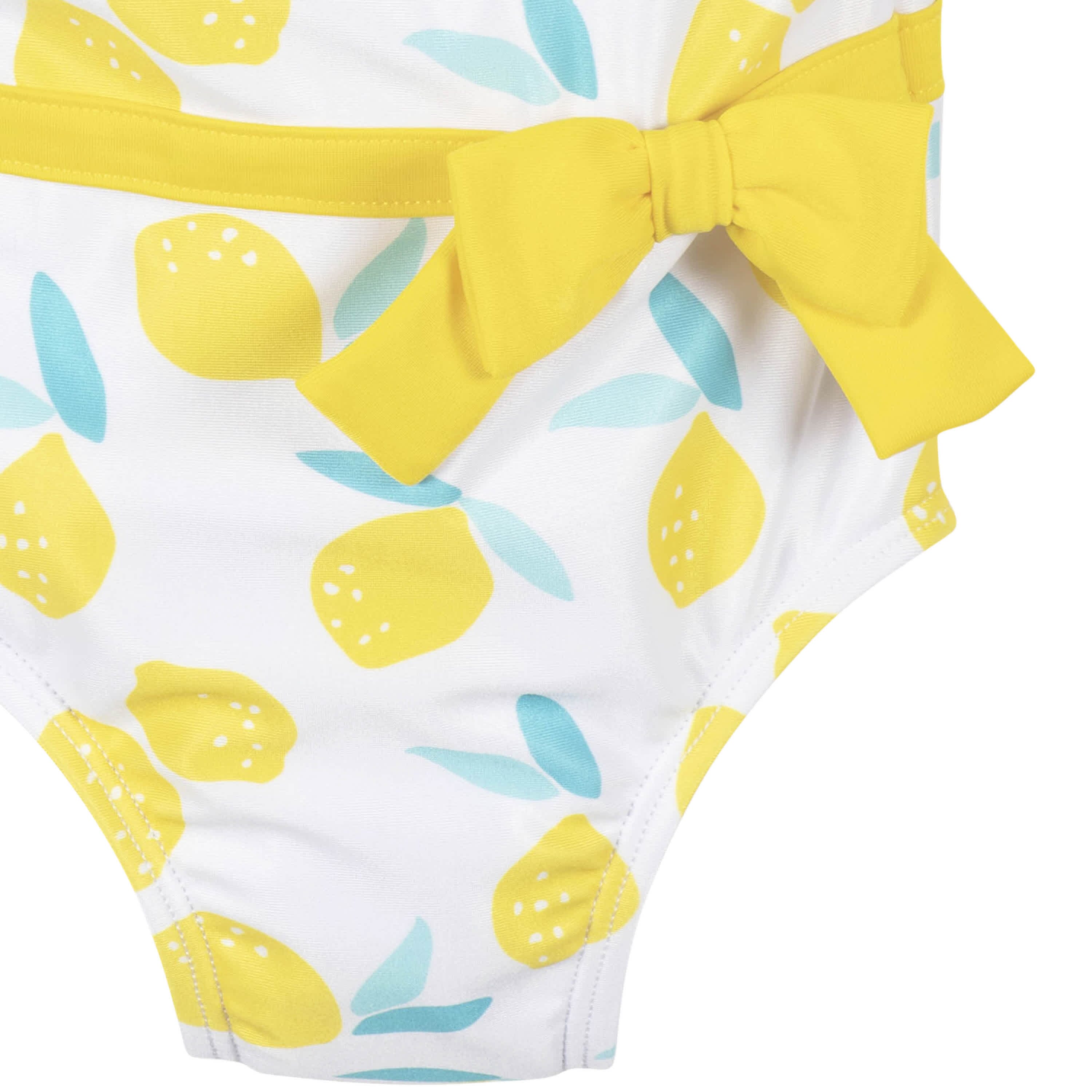 Baby & Toddler Girls UPF 50+ Lemon Squeeze One-Piece Swimsuit With Ruffle - Image 3