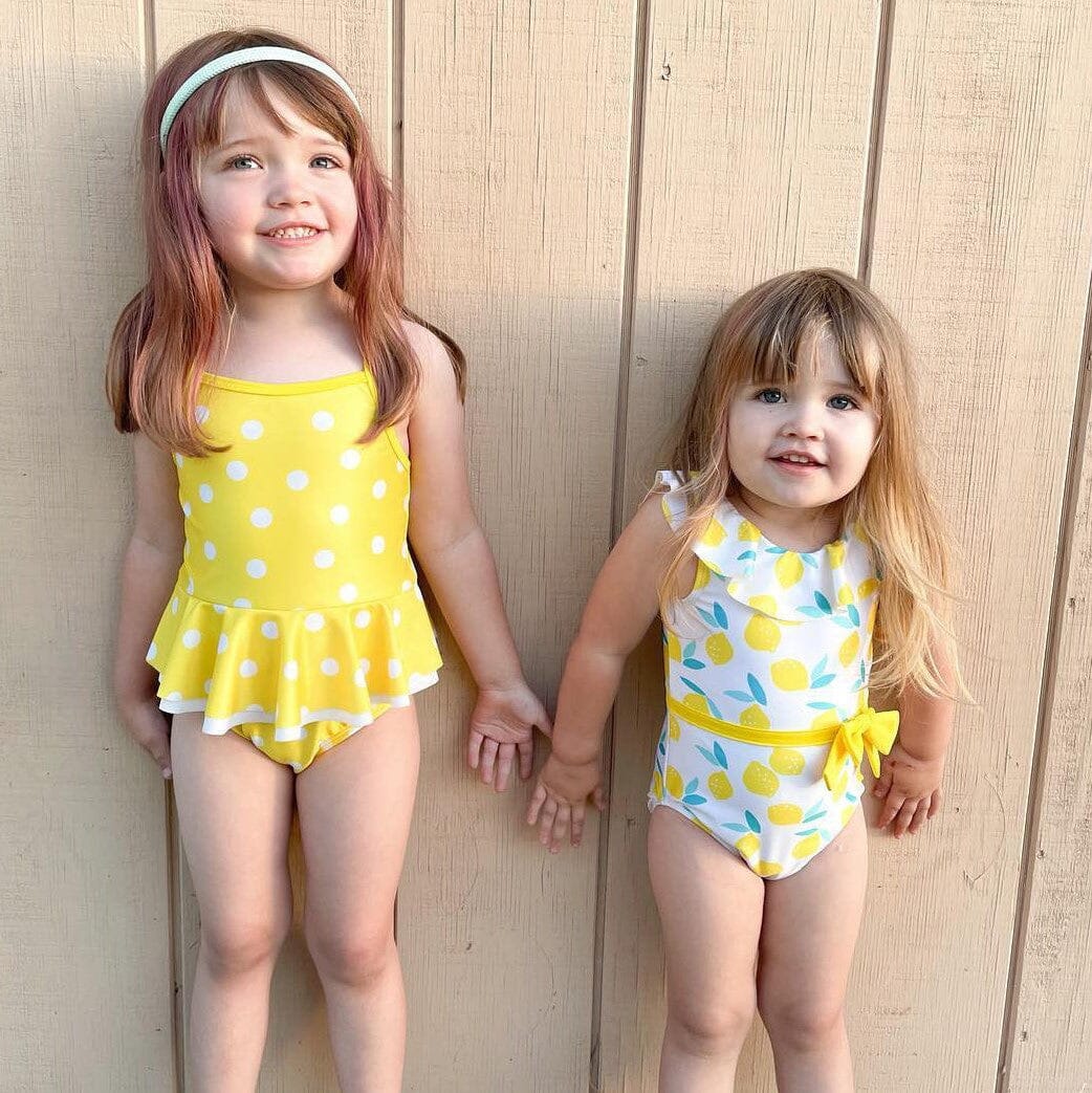 Baby & Toddler Girls UPF 50+ Lemon Squeeze One-Piece Swimsuit With Ruffle - Image 6